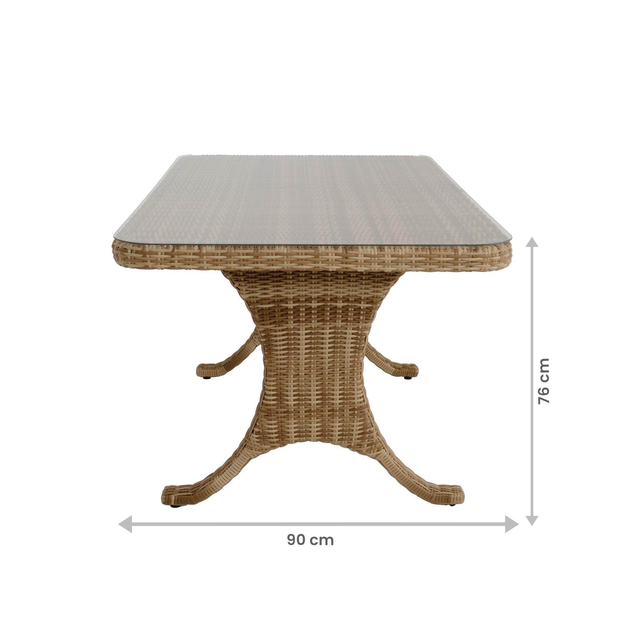 Peter 90x160 Rattan Bahçe Masa Takımı | Rehome