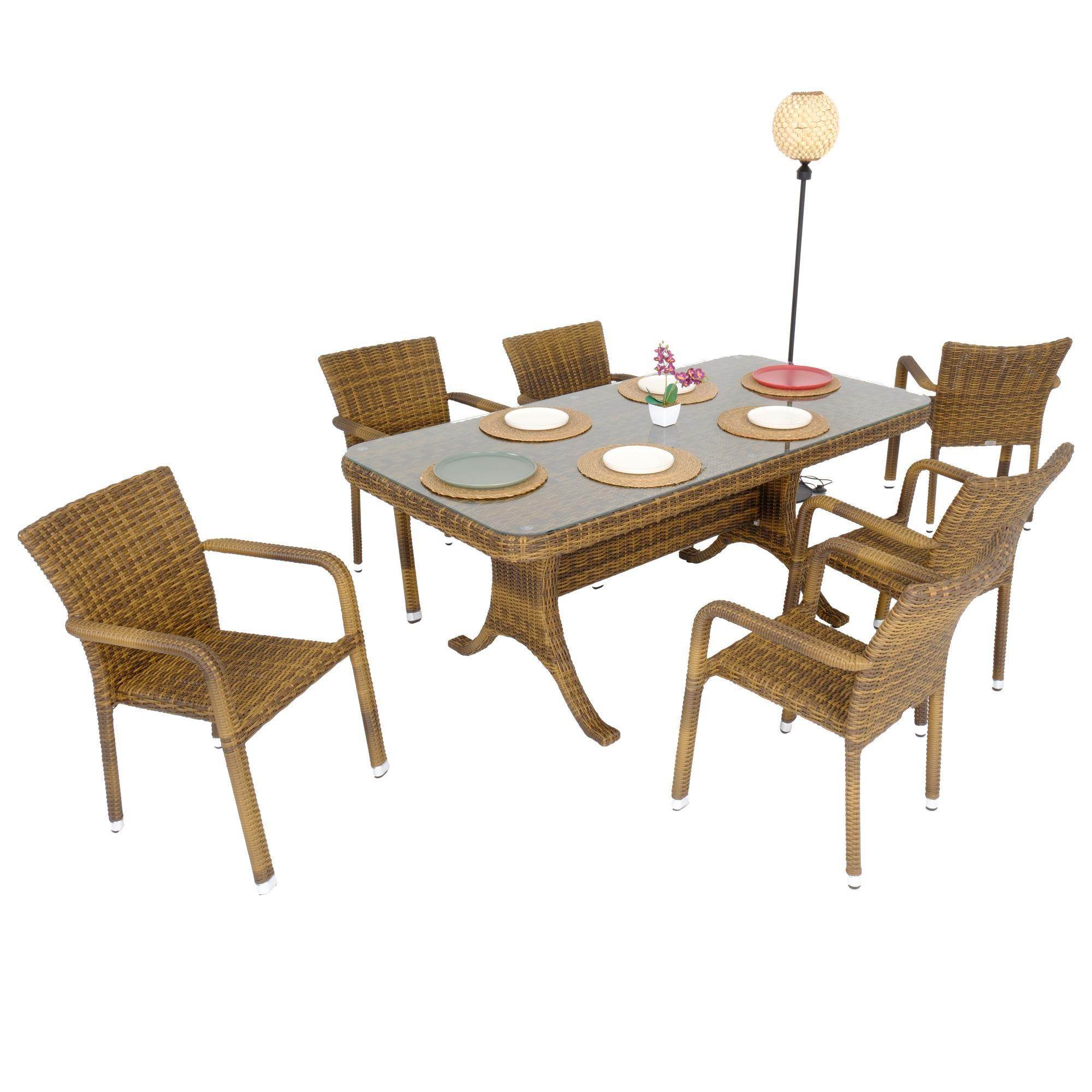 Peter 90x180 Rattan Bahçe Masa Takımı | Rehome