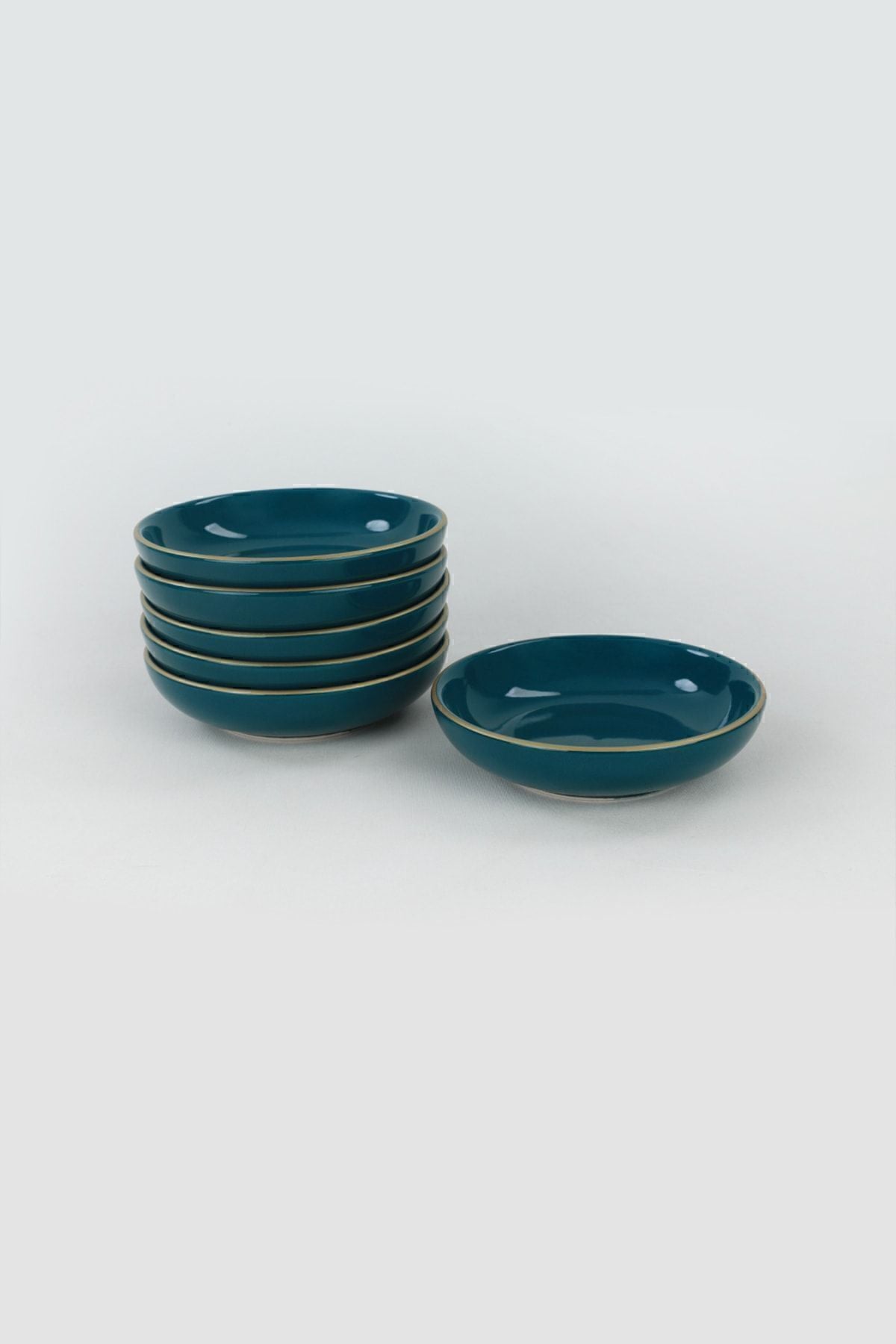 Petrol Mavi Halka Çerezlik/Sosluk 13 Cm 6 Adet