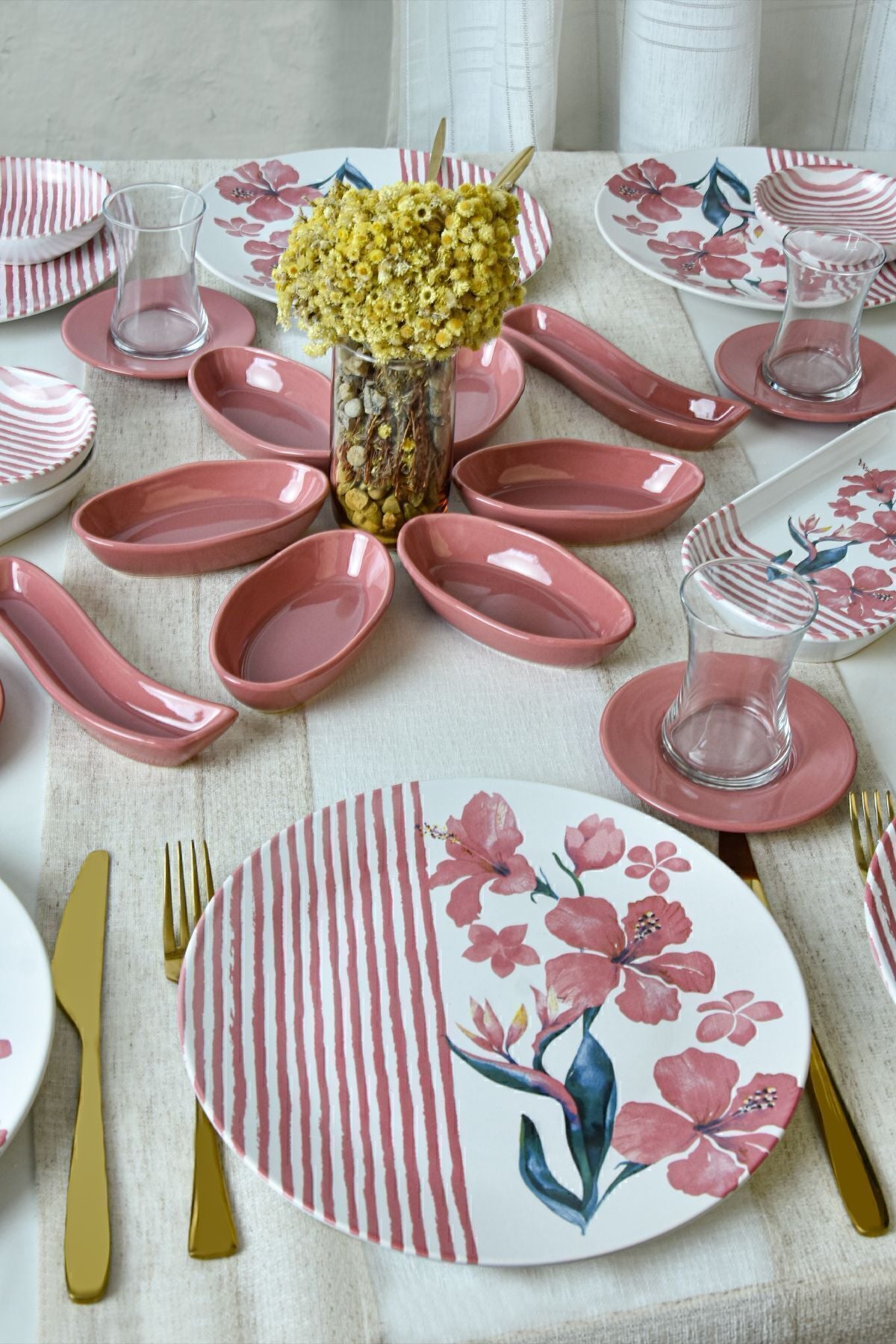 Pink Line Kahvaltı Takımı 28 Parça 6 Kişilik