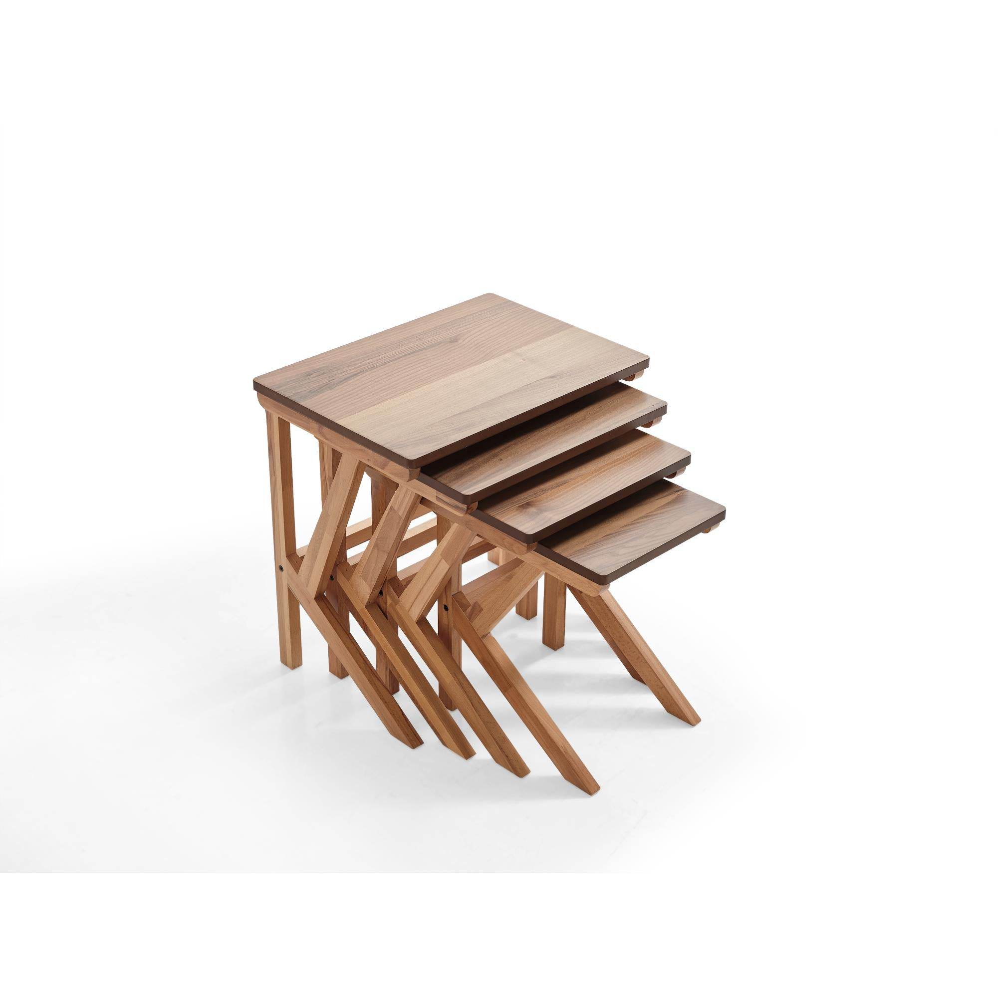 Pinokyo Dörtlü Zigon Sehpa | Ceviz | Kayın Sehpa