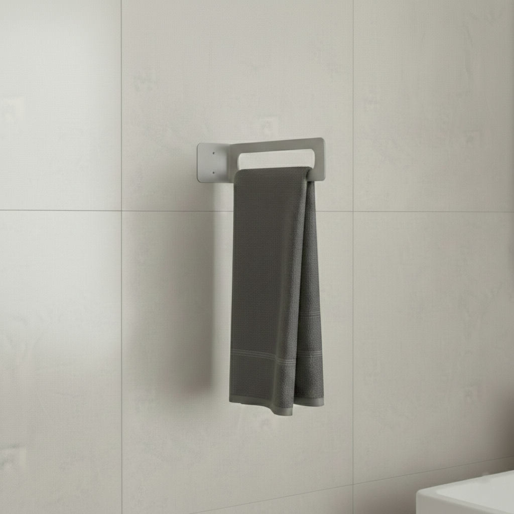 Premium Açık Gri Banyo Havlu Askısı | Rehome