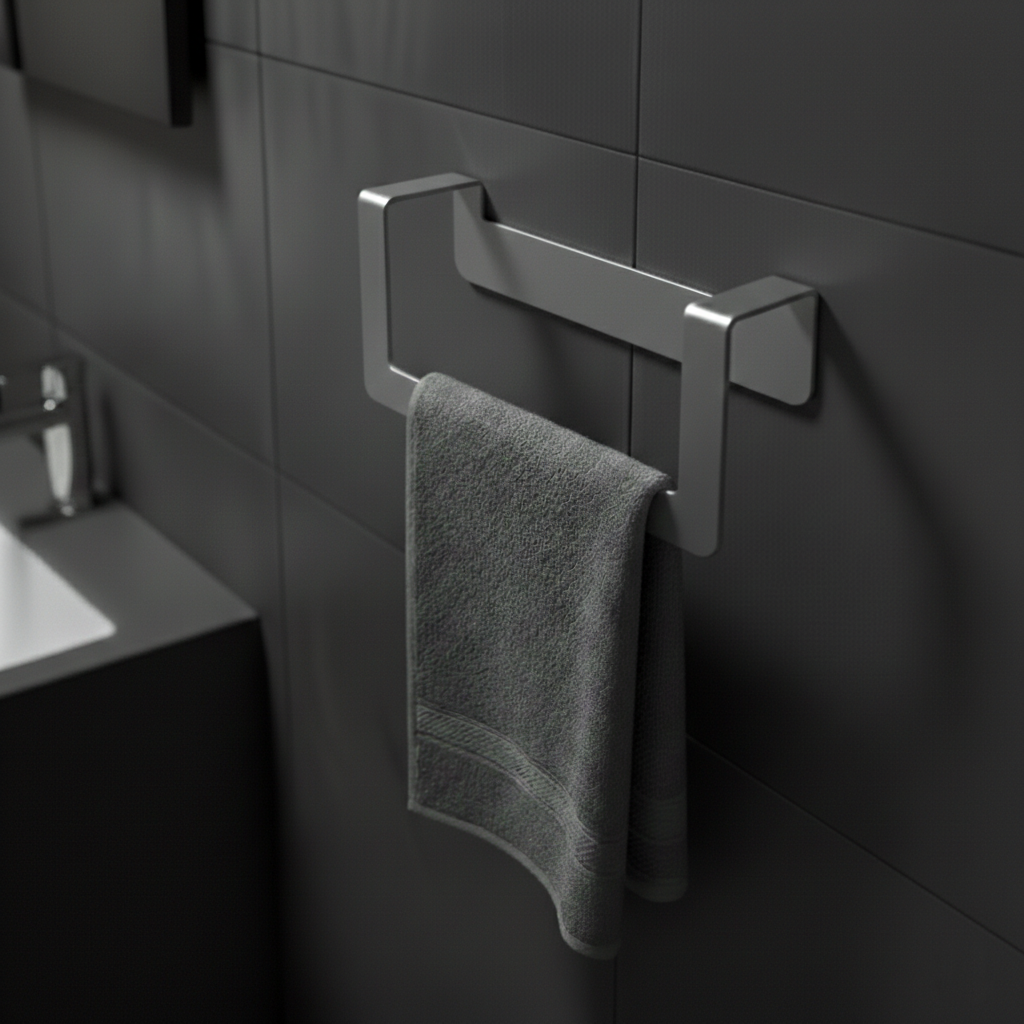 Premium Koyu Gri Galvaniz Banyo Havluluğu