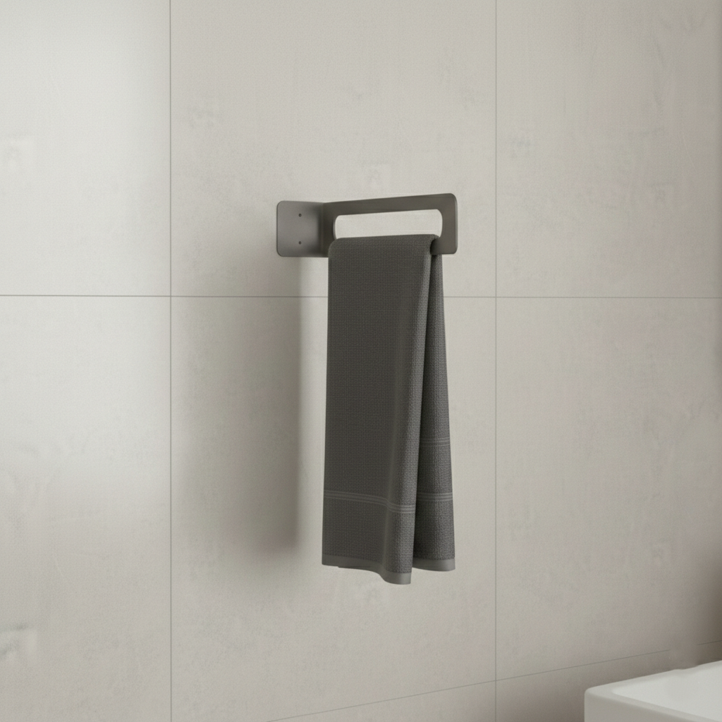 Premium Koyu Gri Galvaniz Havlu Askısı | Rehome