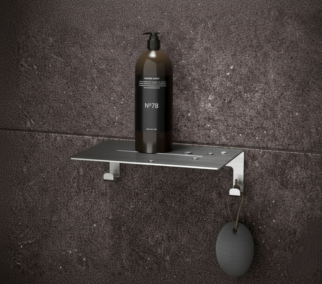 Premium Paslanmaz Çelik Havlu Askılı Banyo Rafı | Rehome