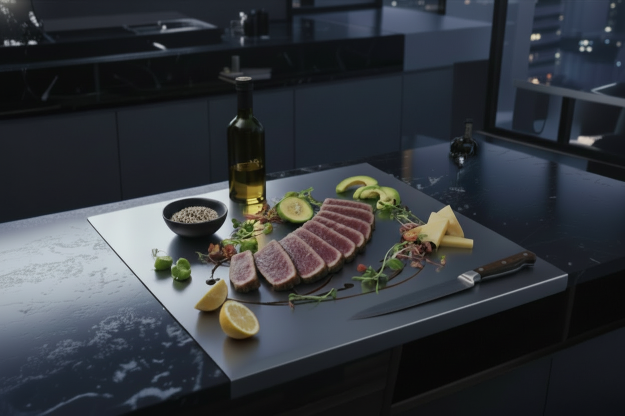 Premium Paslanmaz Çelik Mutfak Hazırlık Tablası – Çok Amaçlı Kullanım (50 x 60 cm) | Chalybes