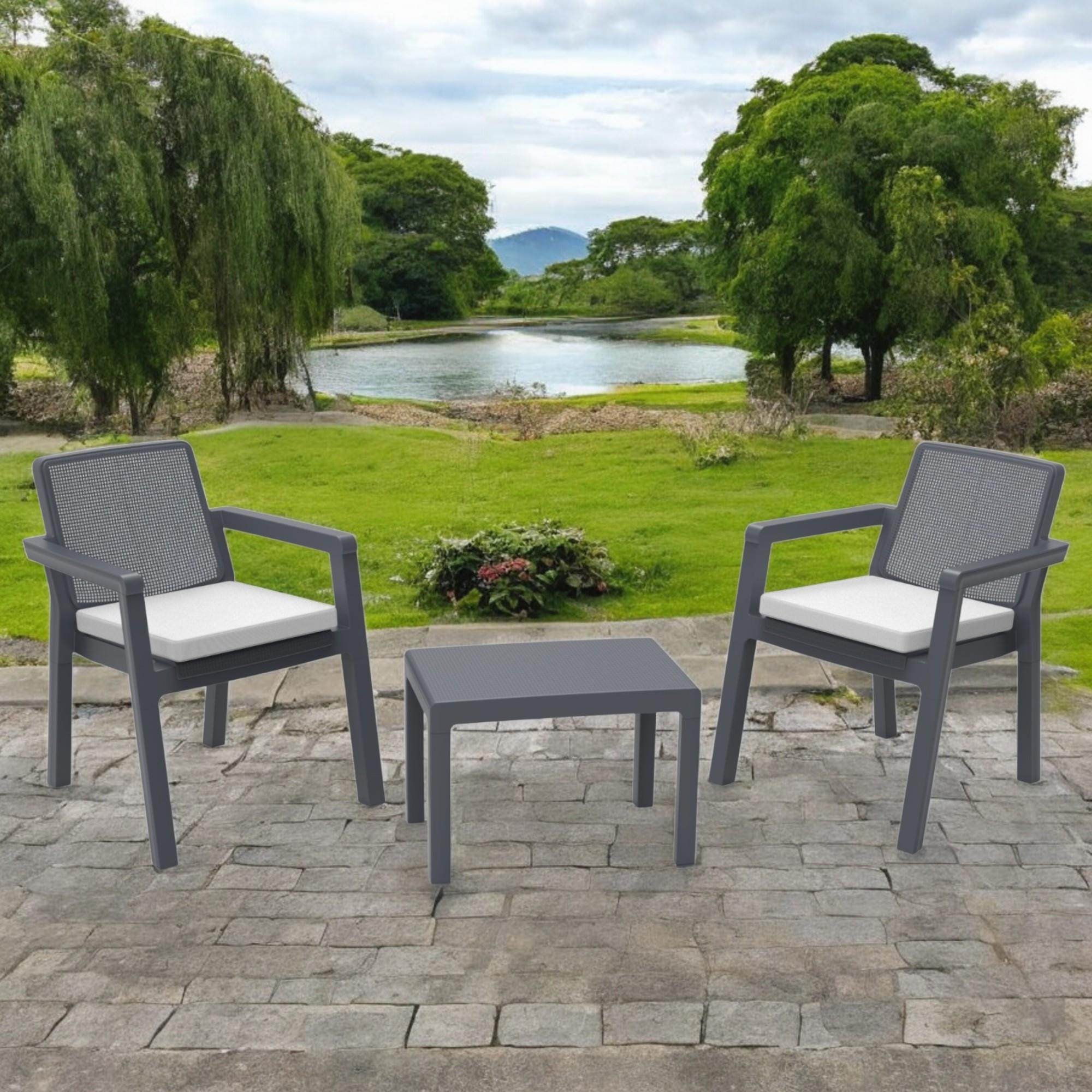 Prestij 1+1+Sehpa Bahçe Takımı | Plastik Balkon Takımı