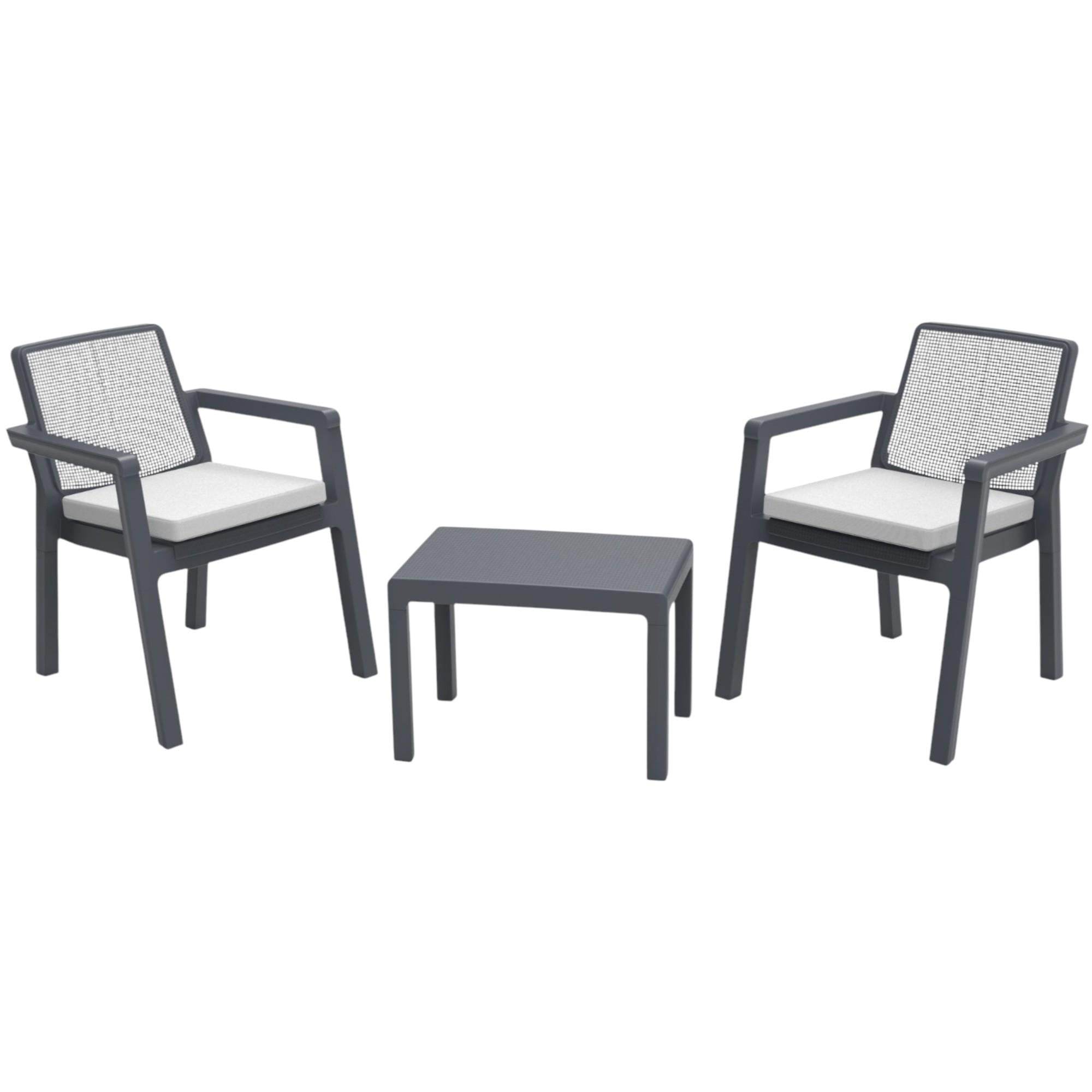 Prestij 1+1+Sehpa Bahçe Takımı | Plastik Balkon Takımı