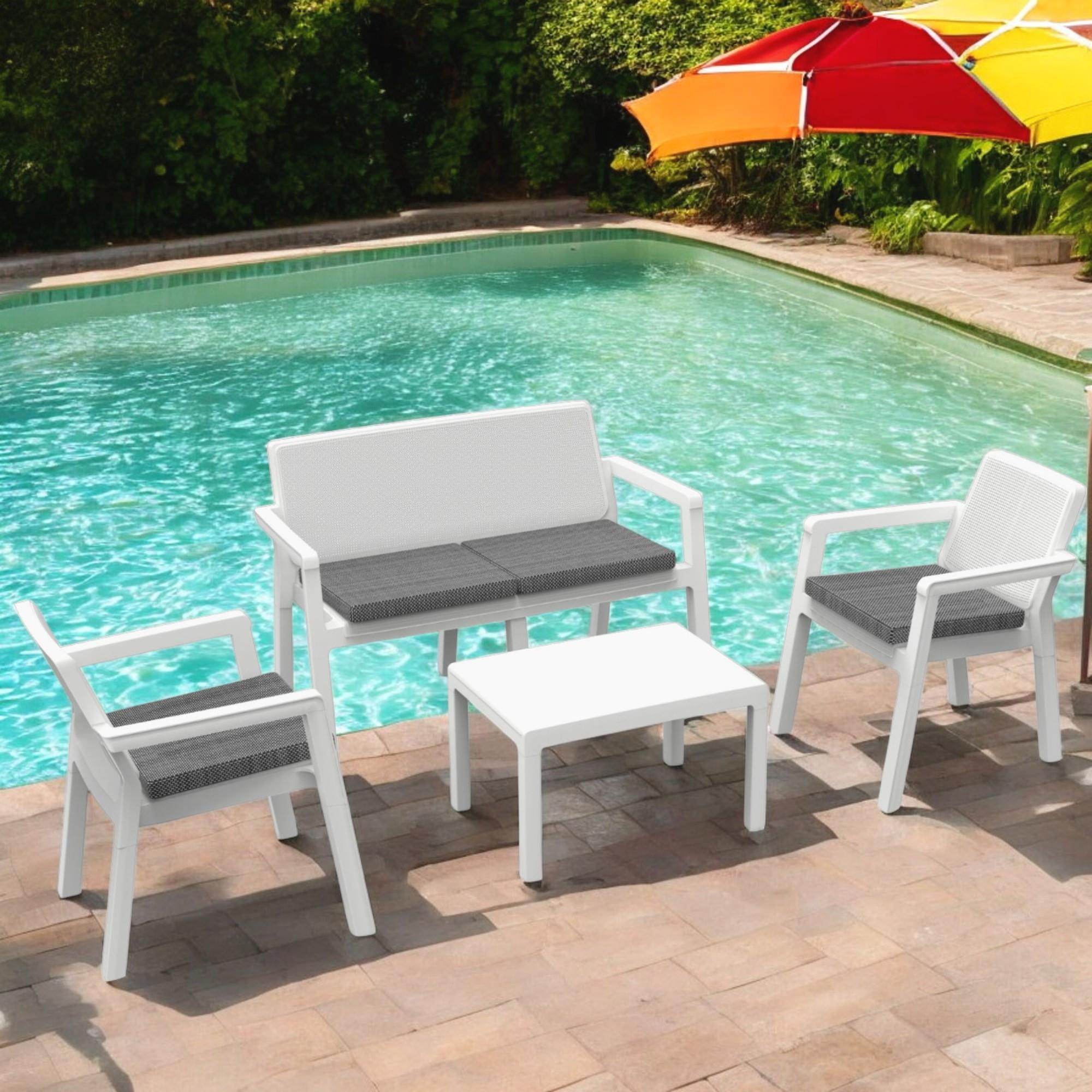 Prestij 2+1+1+Sehpa Bahçe Mobilyası | Plastik Balkon Takımı