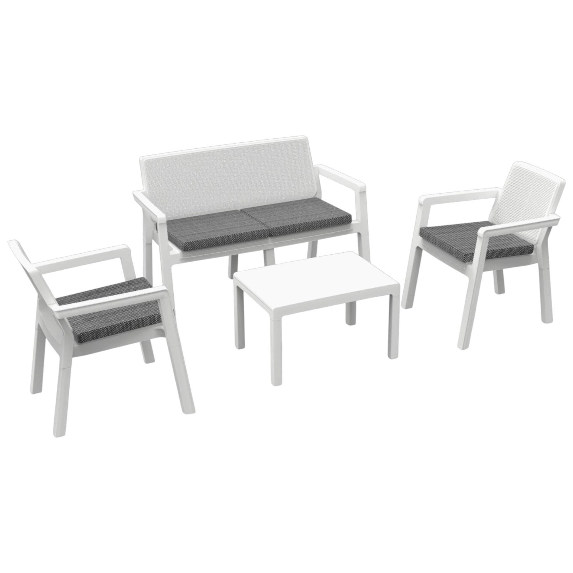 Prestij 2+1+1+Sehpa Bahçe Mobilyası | Plastik Balkon Takımı