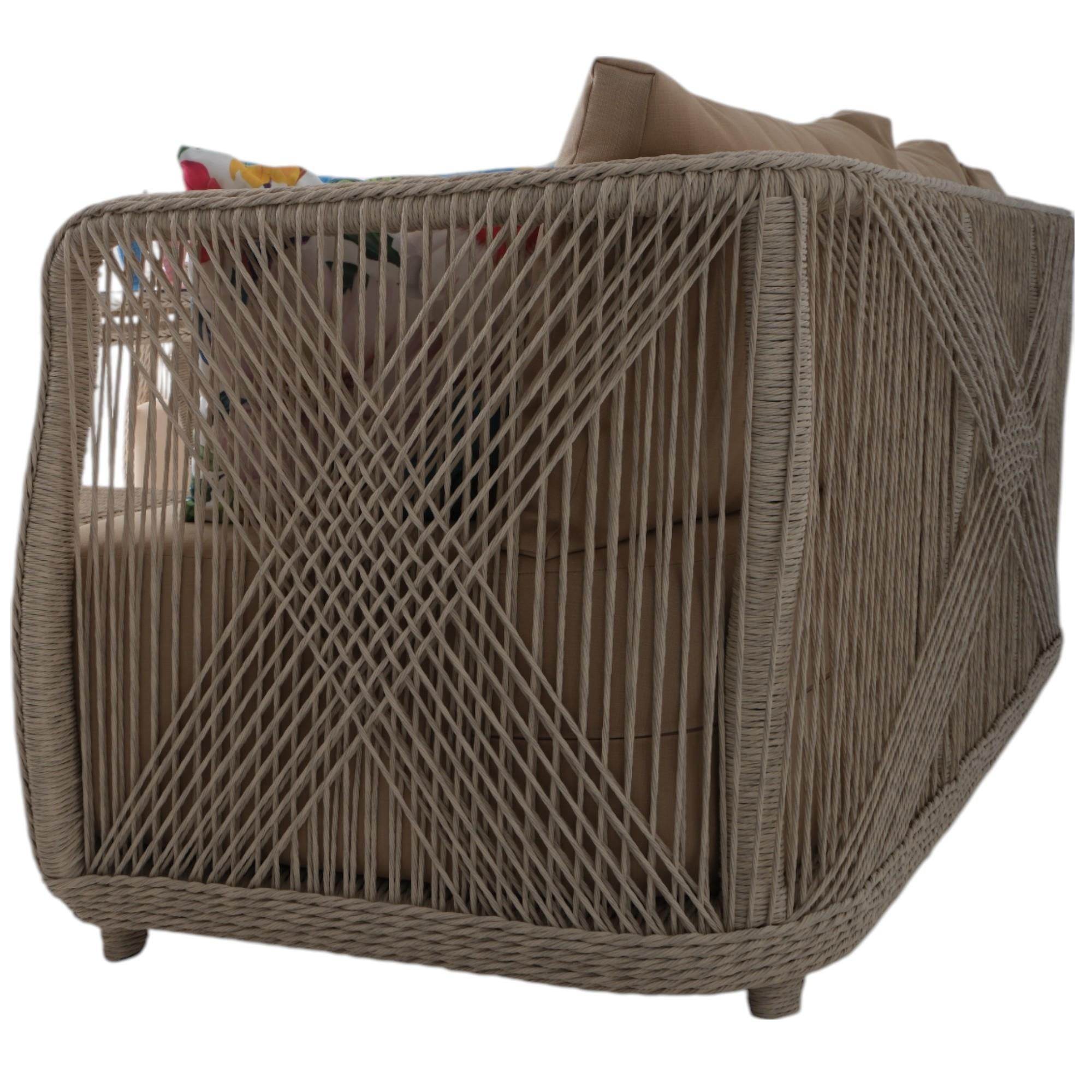 Psine | Üçlü Rattan Bahçe Oturma Grubu | 3+1+1+Sehpalı Bahçe Takımı