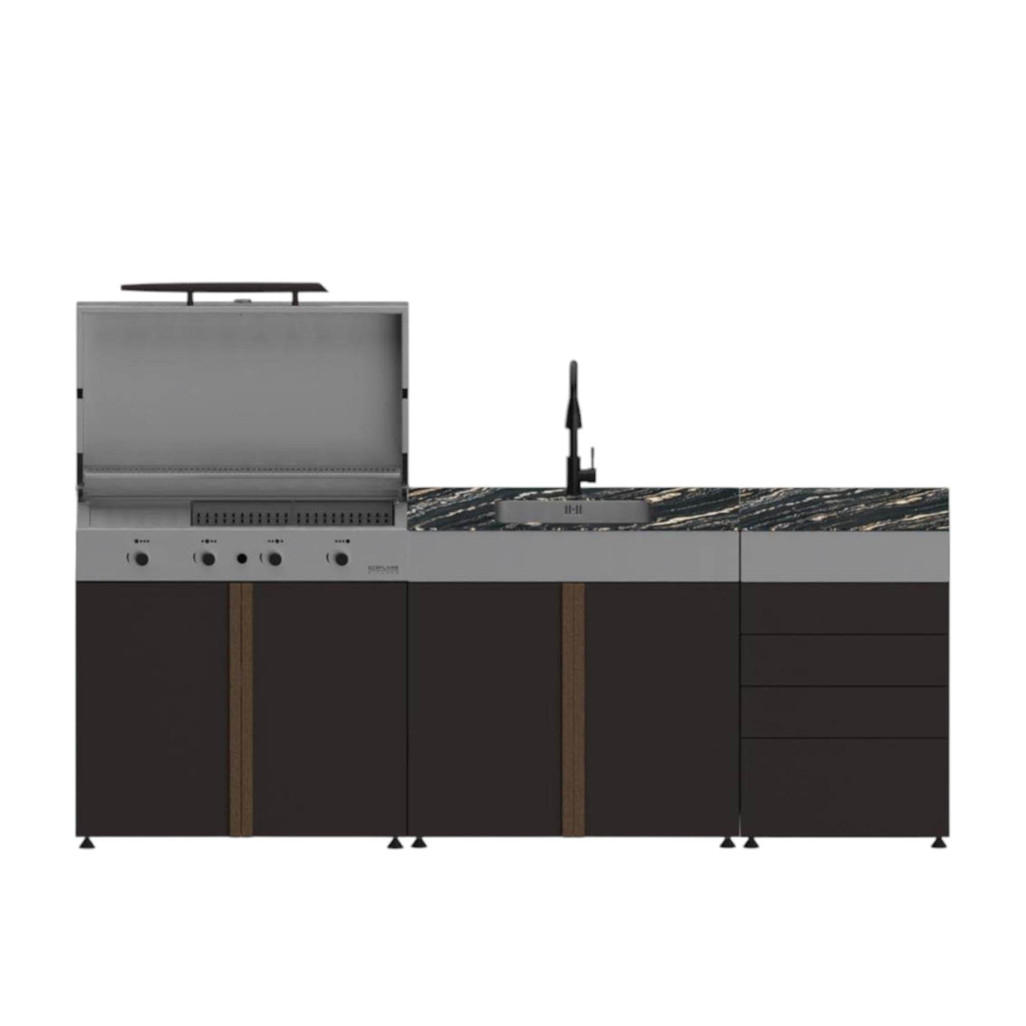 Pure 250 Cm Bahçe Mutfağı | Modüllü Barbekü Seti