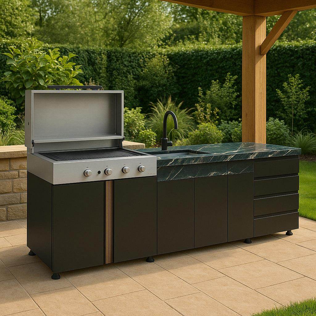 Pure 250 Cm Bahçe Mutfağı | Modüllü Barbekü Seti