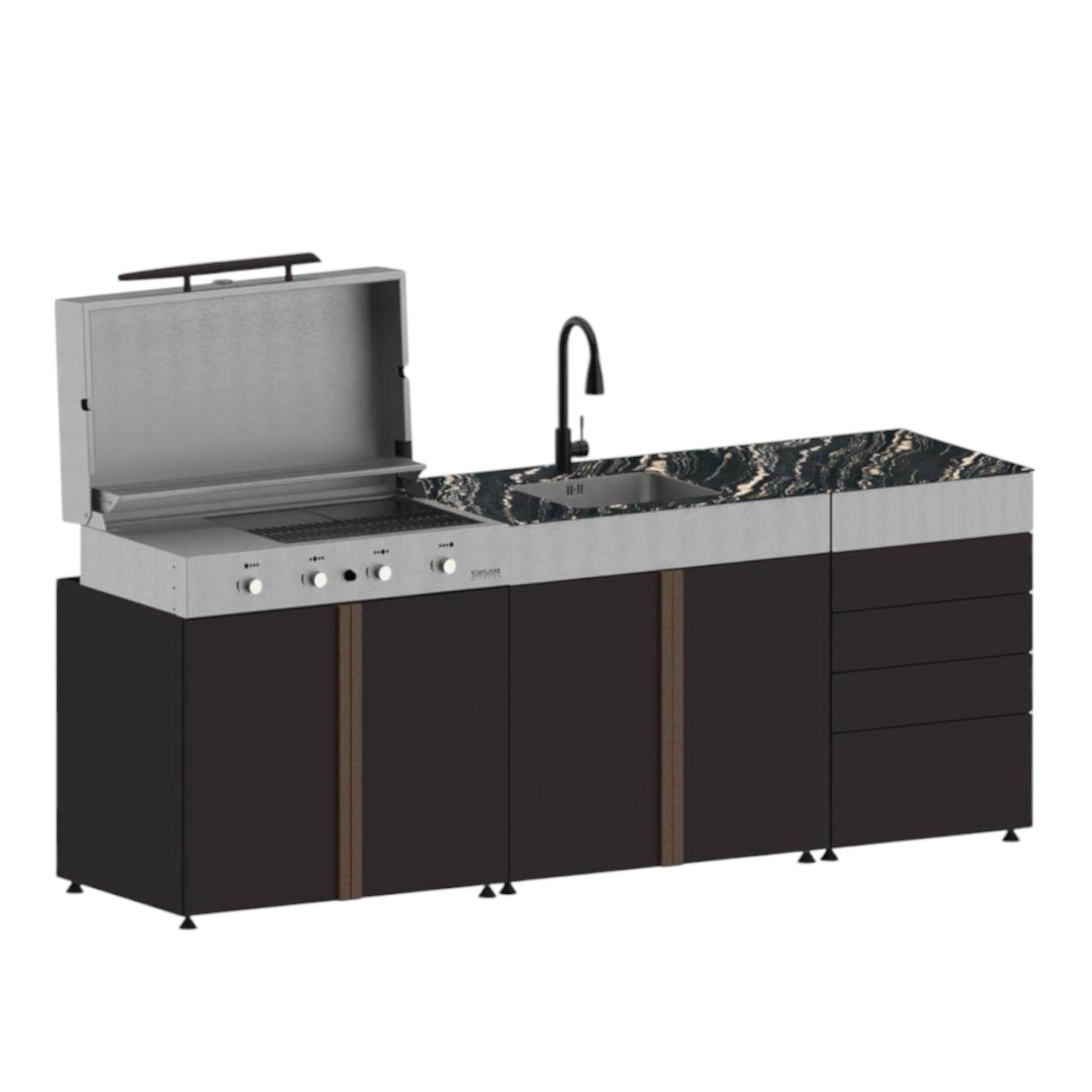 Pure 250 Cm Bahçe Mutfağı | Modüllü Barbekü Seti