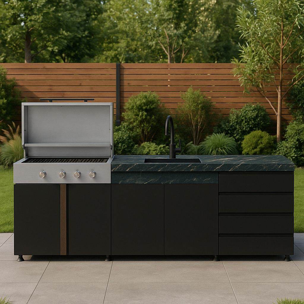 Pure 250 Cm Bahçe Mutfağı | Modüllü Barbekü Seti
