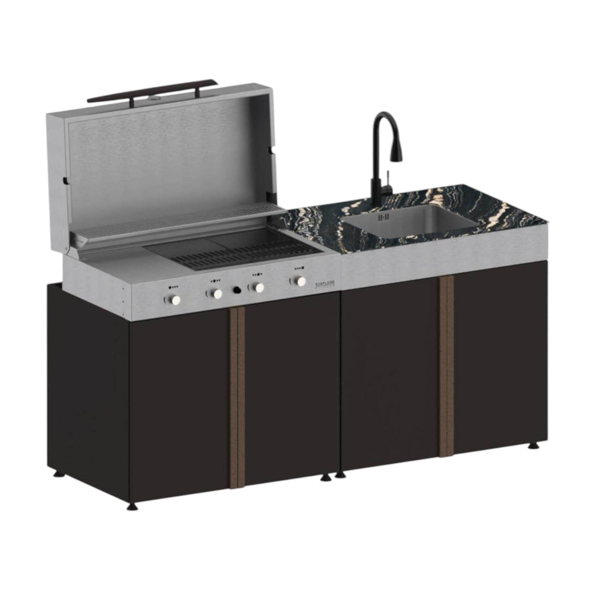 Pure 190 Cm Bahçe Mutfağı | Modüllü Barbekü Seti