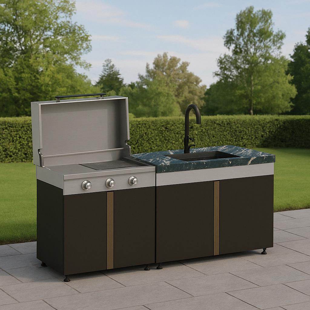 Pure 190 Cm Bahçe Mutfağı | Modüllü Barbekü Seti