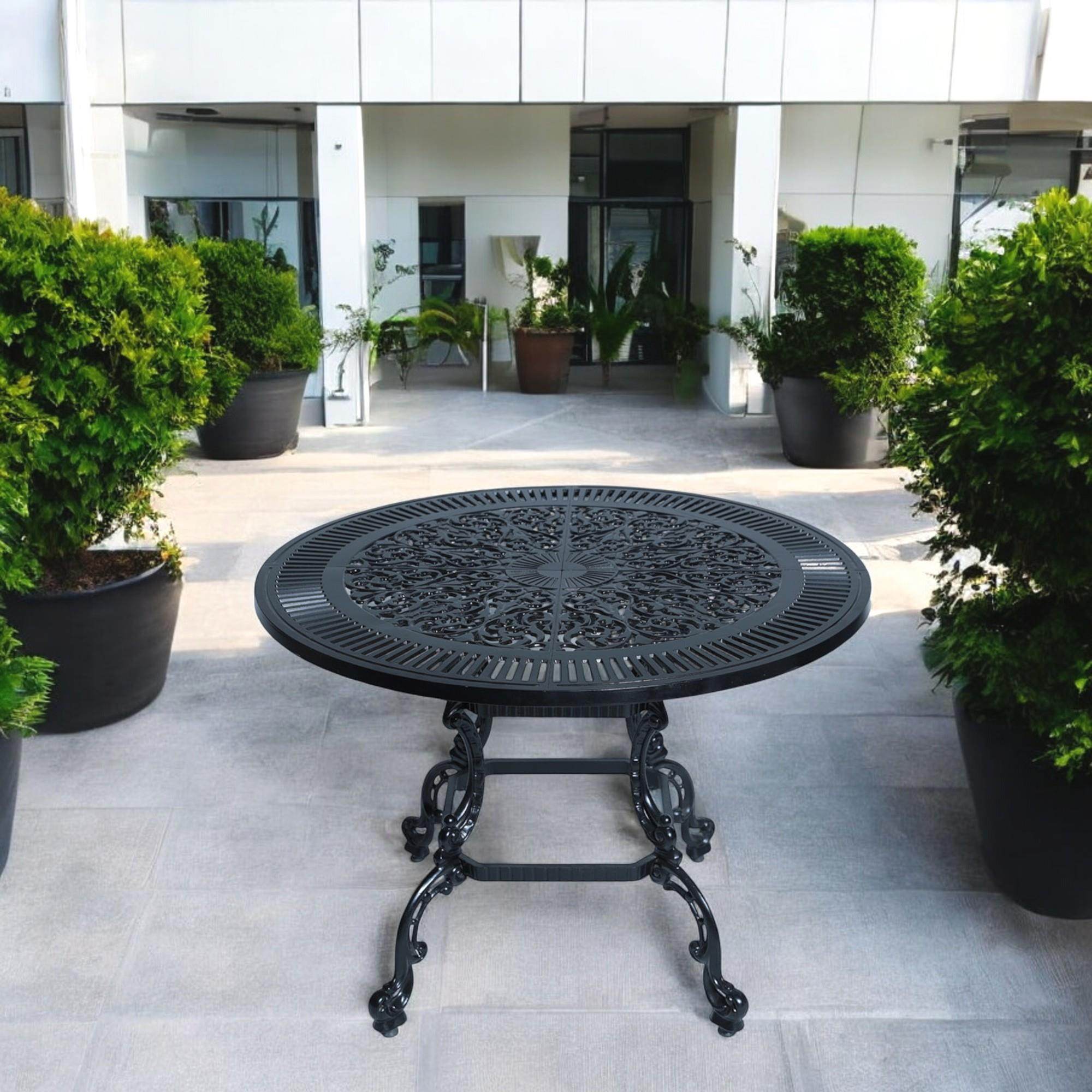 Q100 Alüminyum Döküm Yuvarlak Bahçe ve Balkon Masası