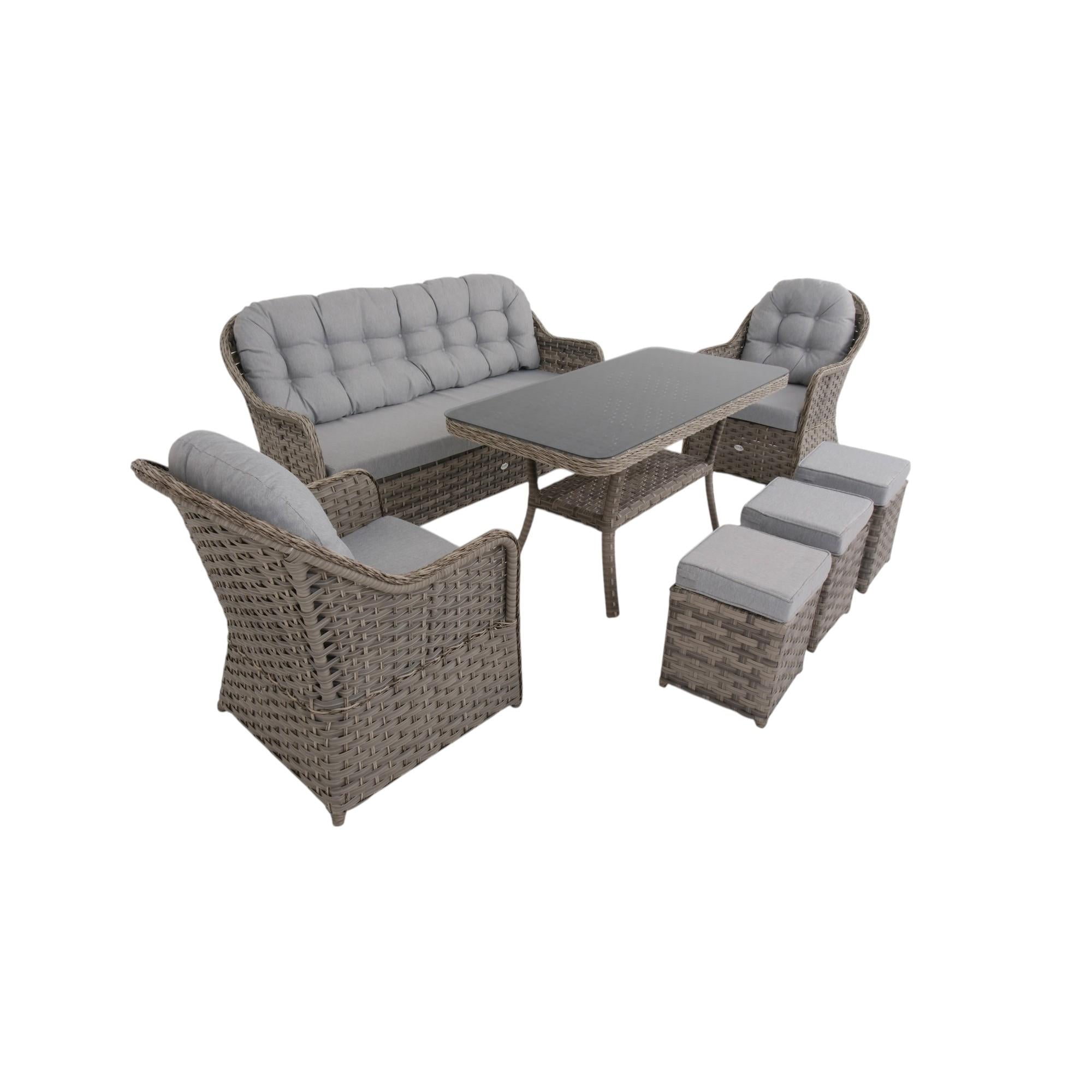 Radiance 3 Puflu Rattan Oturma Grubu | Rehome