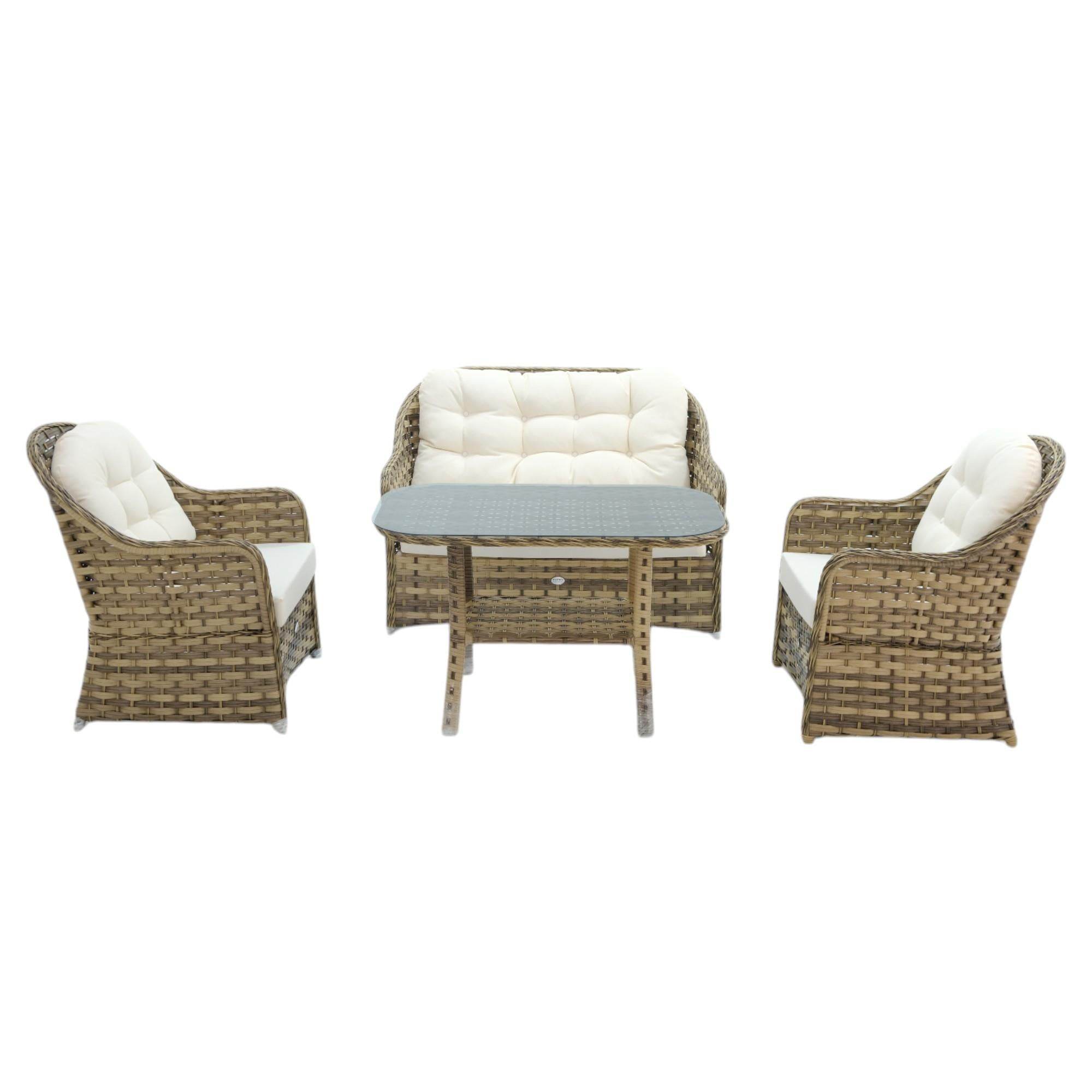 Radiance | Rehome Rattan Bahçe Oturma Grubu | 2+1+1+ Sehpa