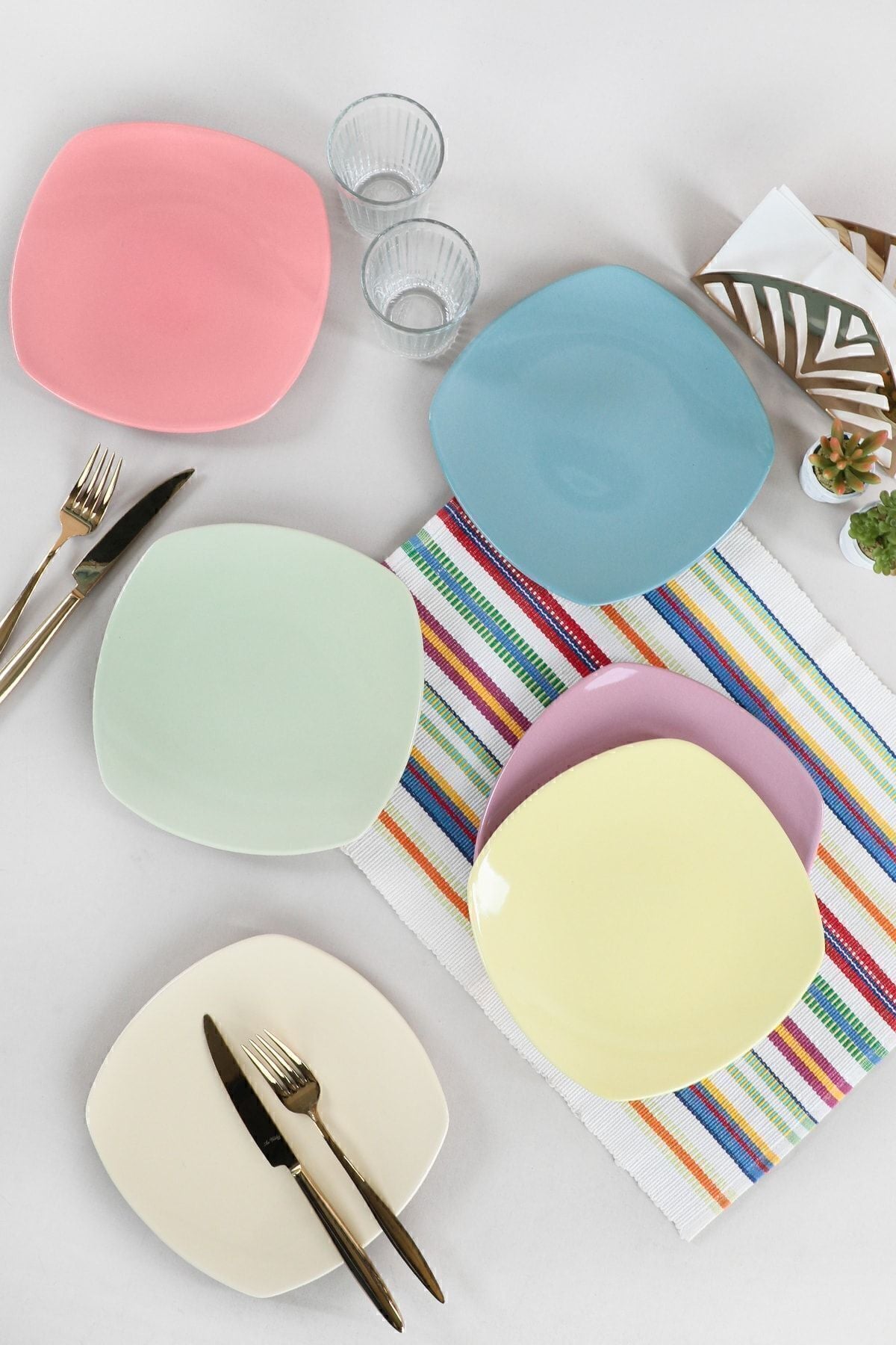 Rainbow Pasta Tabağı 22 Cm 6 Adet - 110 / 550