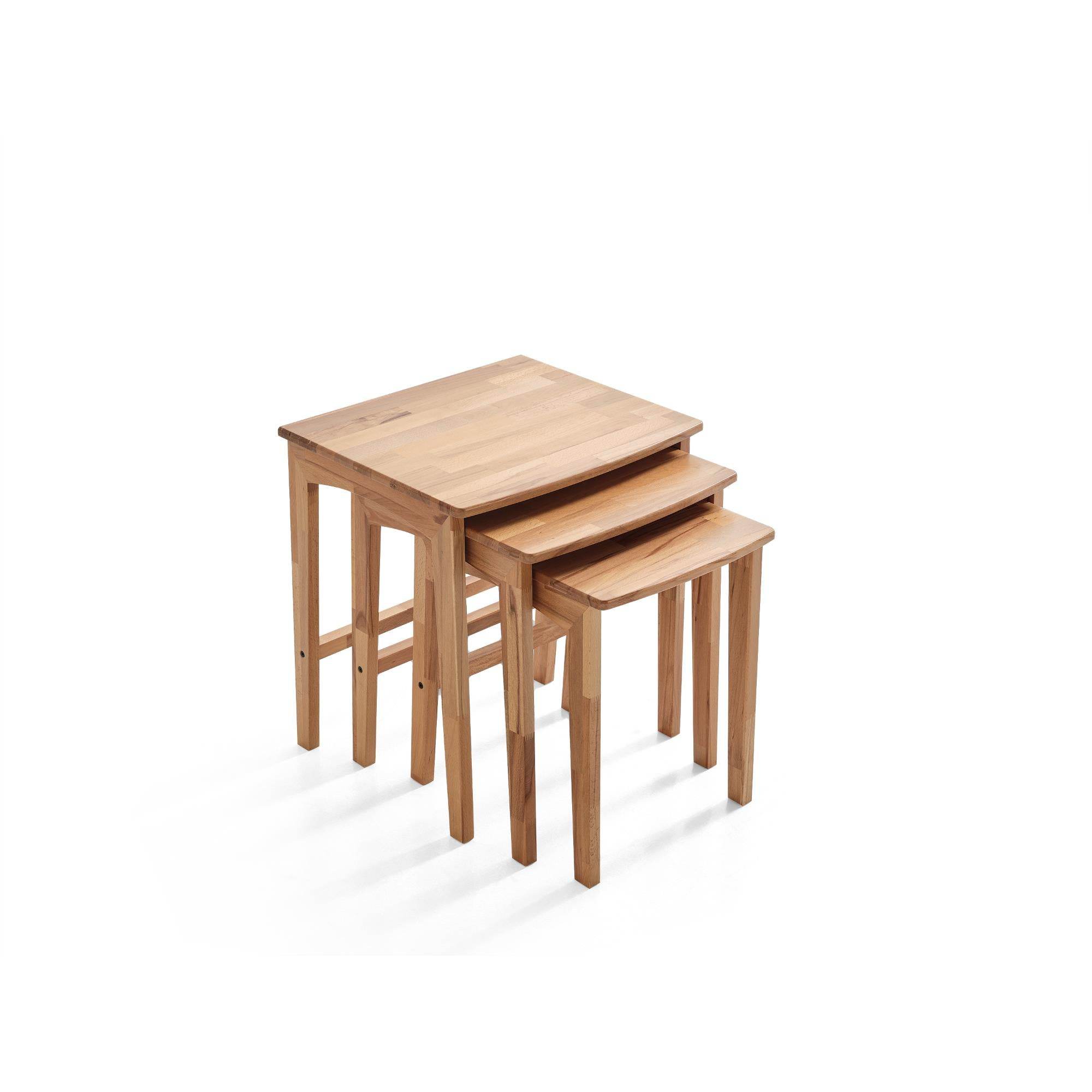 Ready Natural Üçlü Zigon Sehpa | Ceviz | Kayın Sehpa