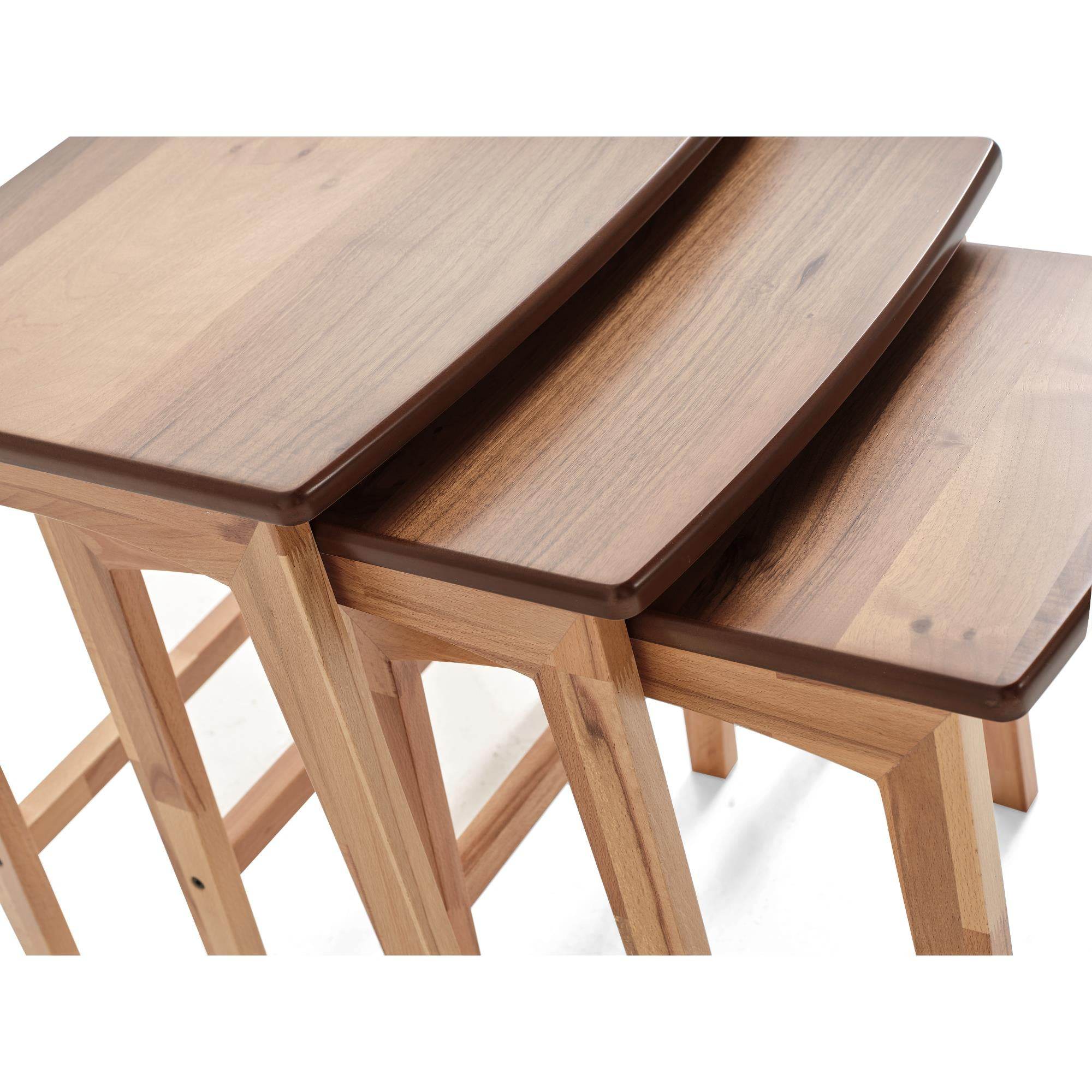 Ready Üçlü Zigon Sehpa | Ceviz | Kayın Sehpa