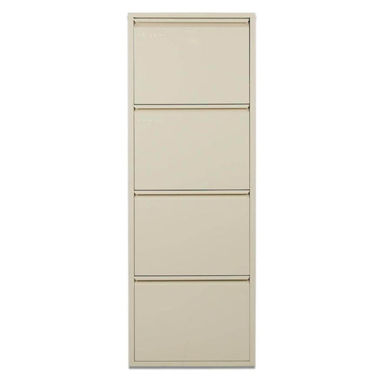 4 Raflı Metal Ayakkabılık | Krem | Ayakkabı Dolabı | Rehome