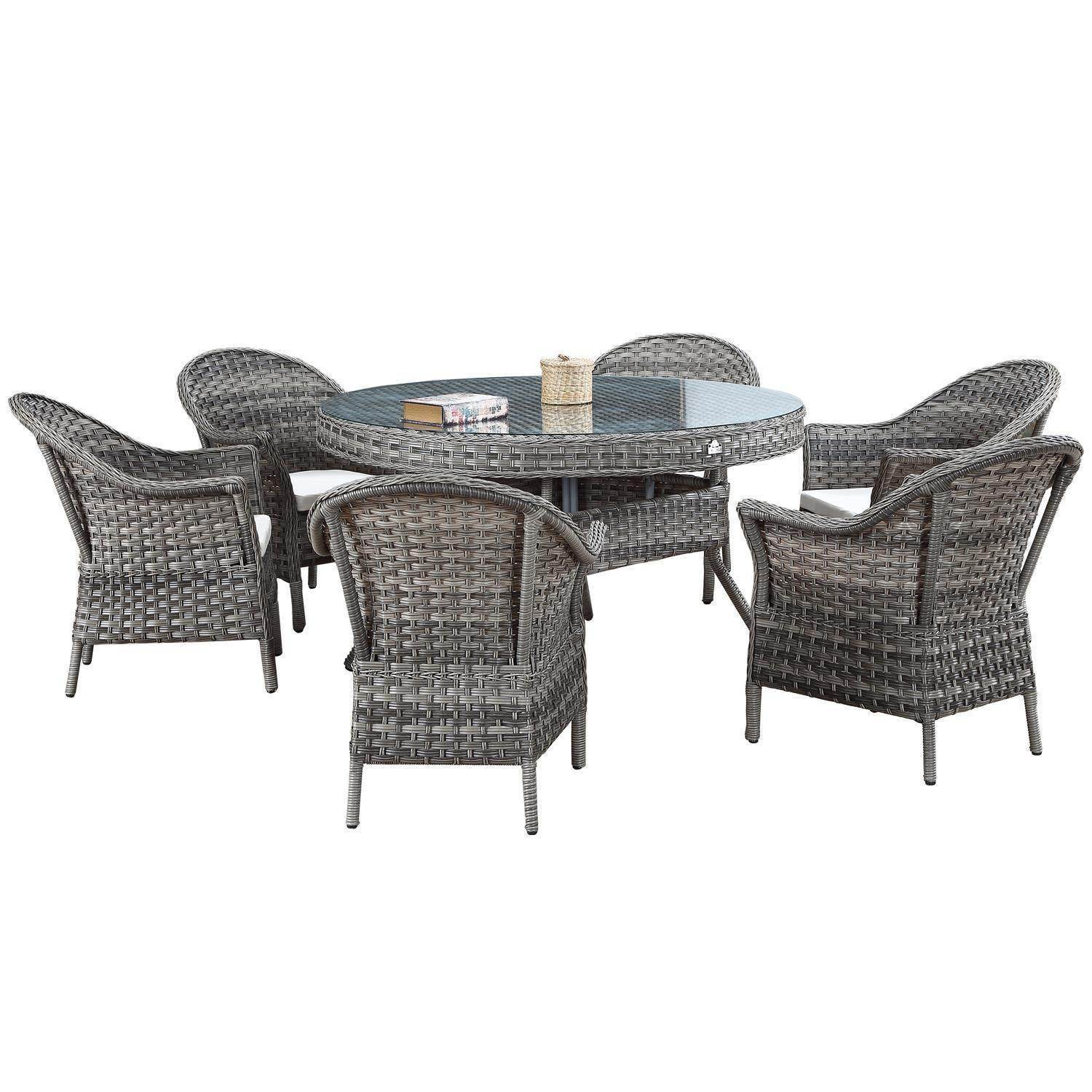 6 Kişilik Rattan Bahçe Yemek Takımı | Rehome