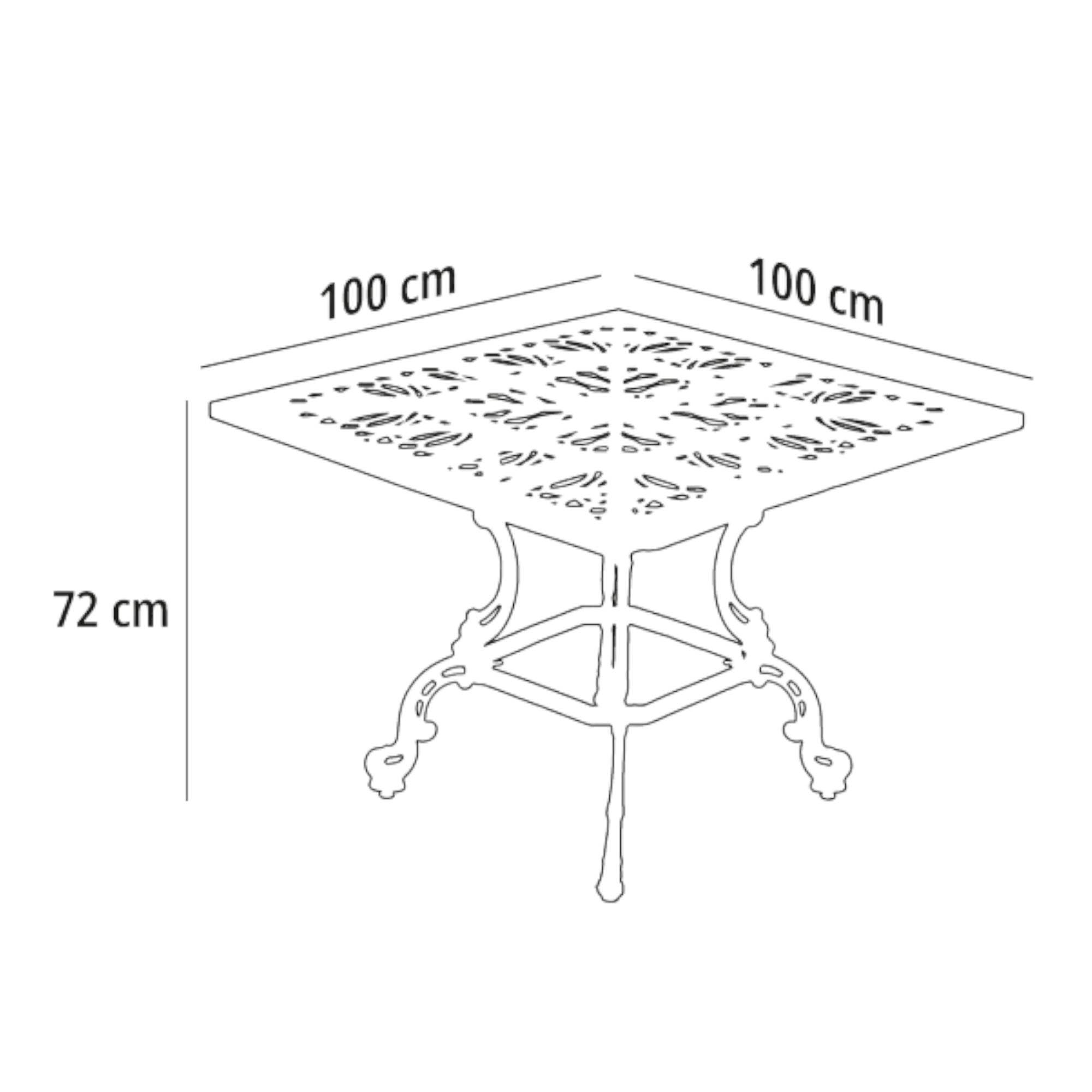 Aden Kare 4 Kişilik Bahçe Masa Sandalye Takımı | Metal Döküm | Rehome