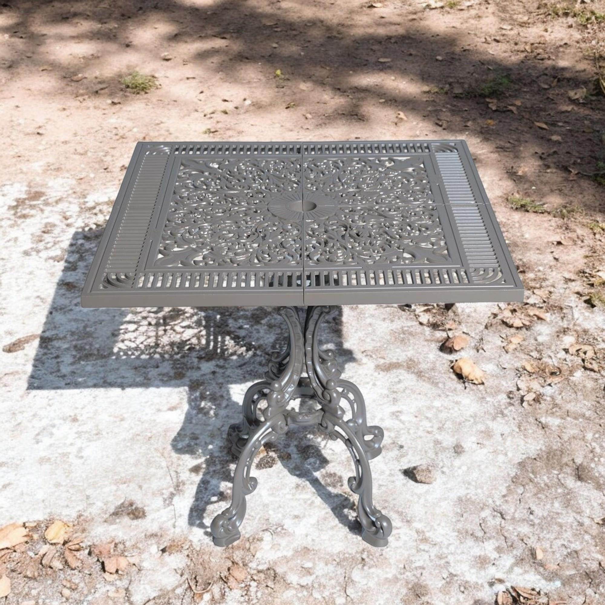 Alüminyum Döküm Bahçe Masası | CG-604 | 75x75 cm Kare Döküm Bahçe Masası