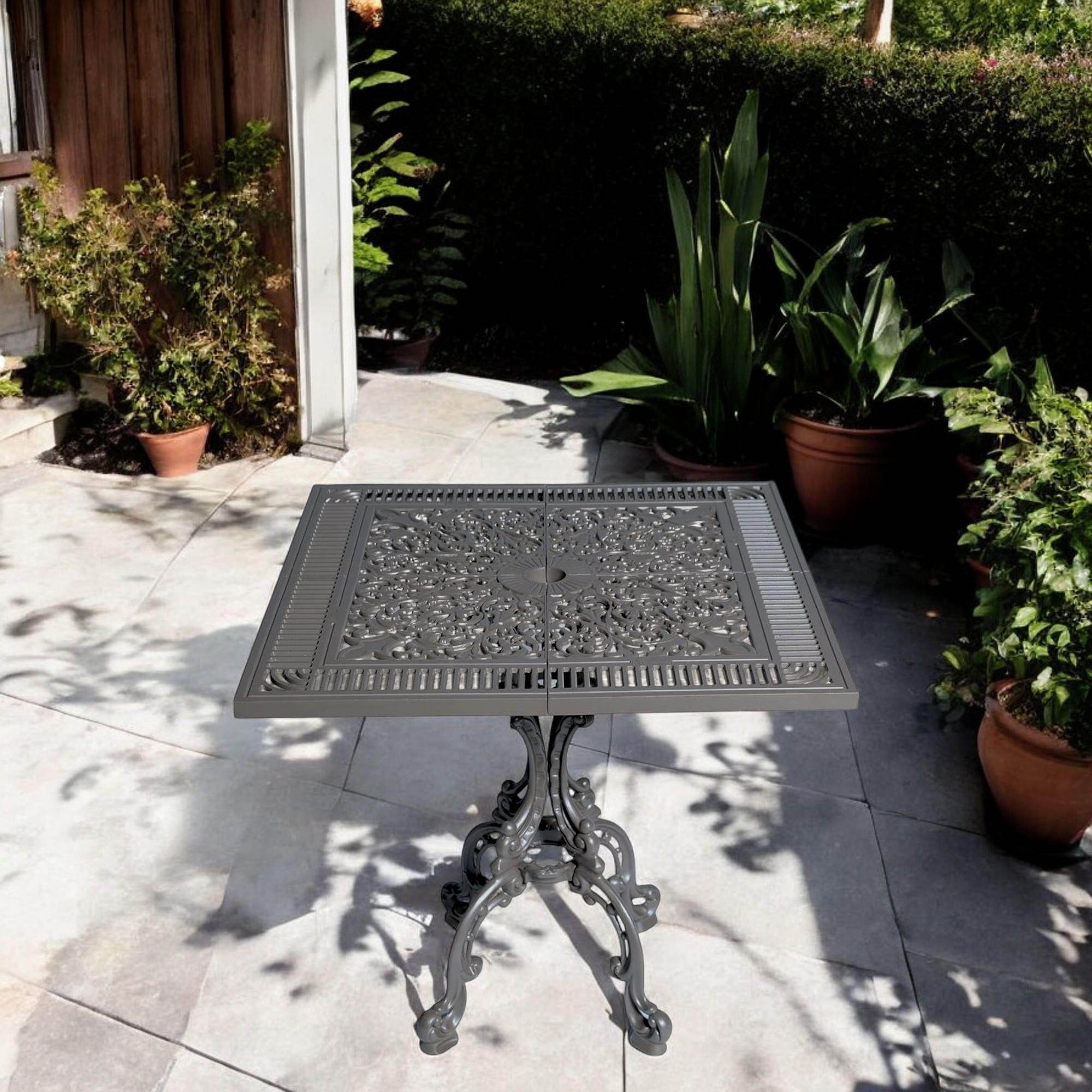 Alüminyum Döküm Bahçe Masası | CG-604 | 75x75 cm Kare Döküm Bahçe Masası