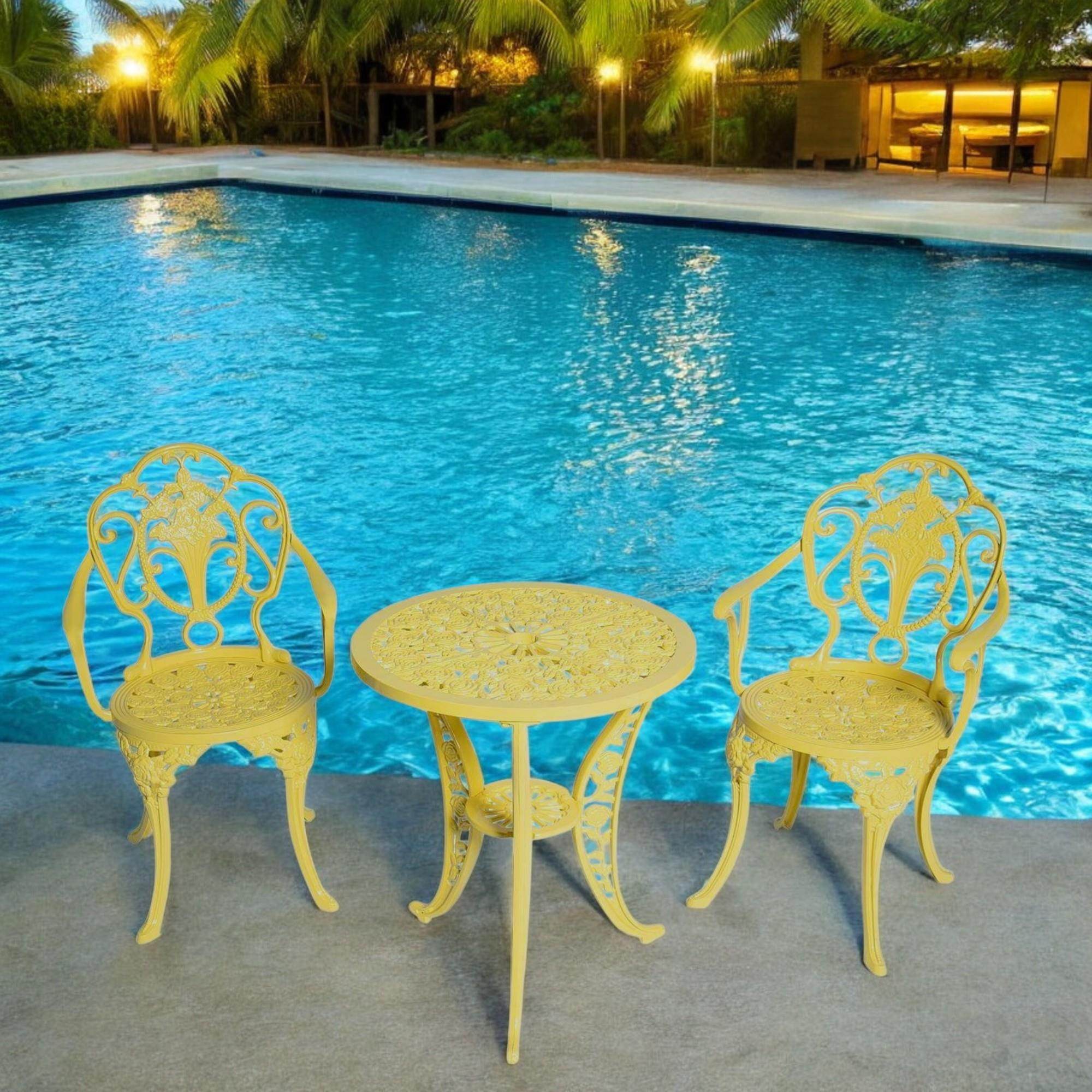 Alüminyum Masa Sandalye Takımı | CG708 | Döküm Balkon Çay Seti