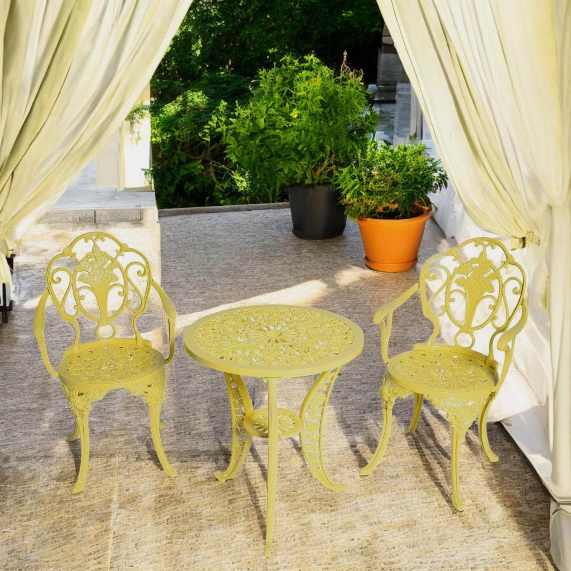 Alüminyum Masa Sandalye Takımı | CG708 | Döküm Balkon Çay Seti