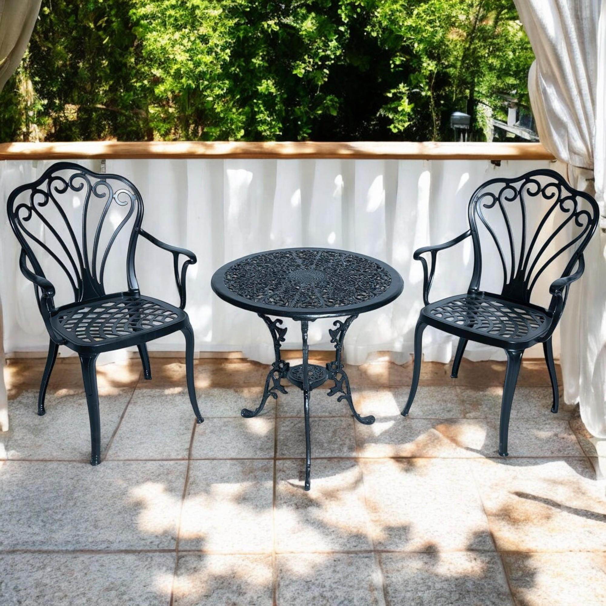 Suwan İkili Alüminyum Masa Sandalye Takımı | Döküm Balkon Takımı