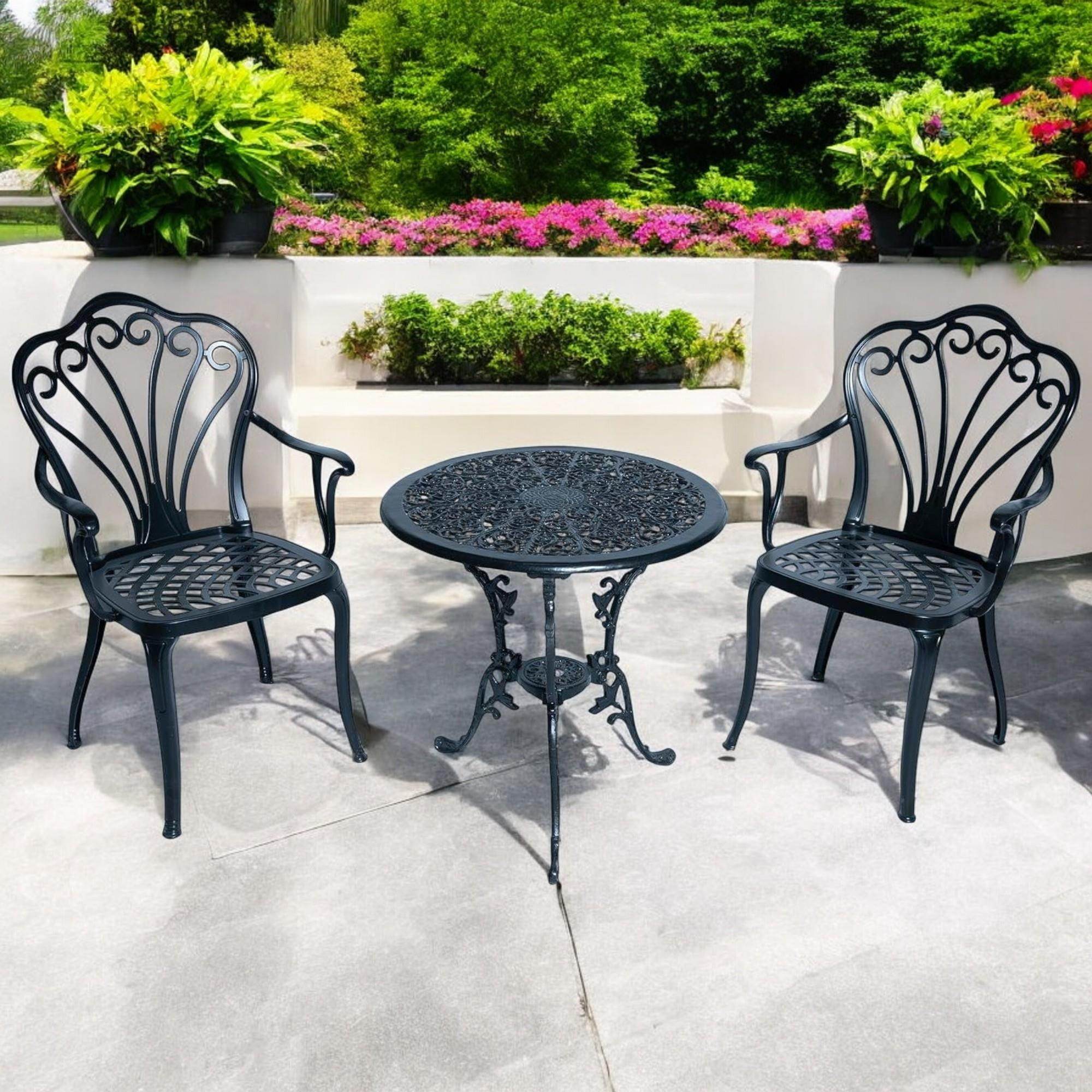 Suwan İkili Alüminyum Masa Sandalye Takımı | Döküm Balkon Takımı