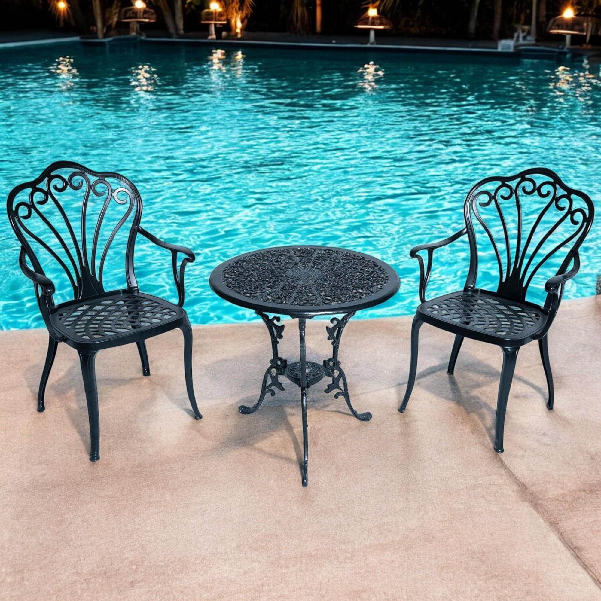 Suwan İkili Alüminyum Masa Sandalye Takımı | Döküm Balkon Takımı