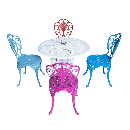 Rose Alüminyum Bahçe Mobilyası | 4 Kişilik Döküm Masa Sandalye Takımı