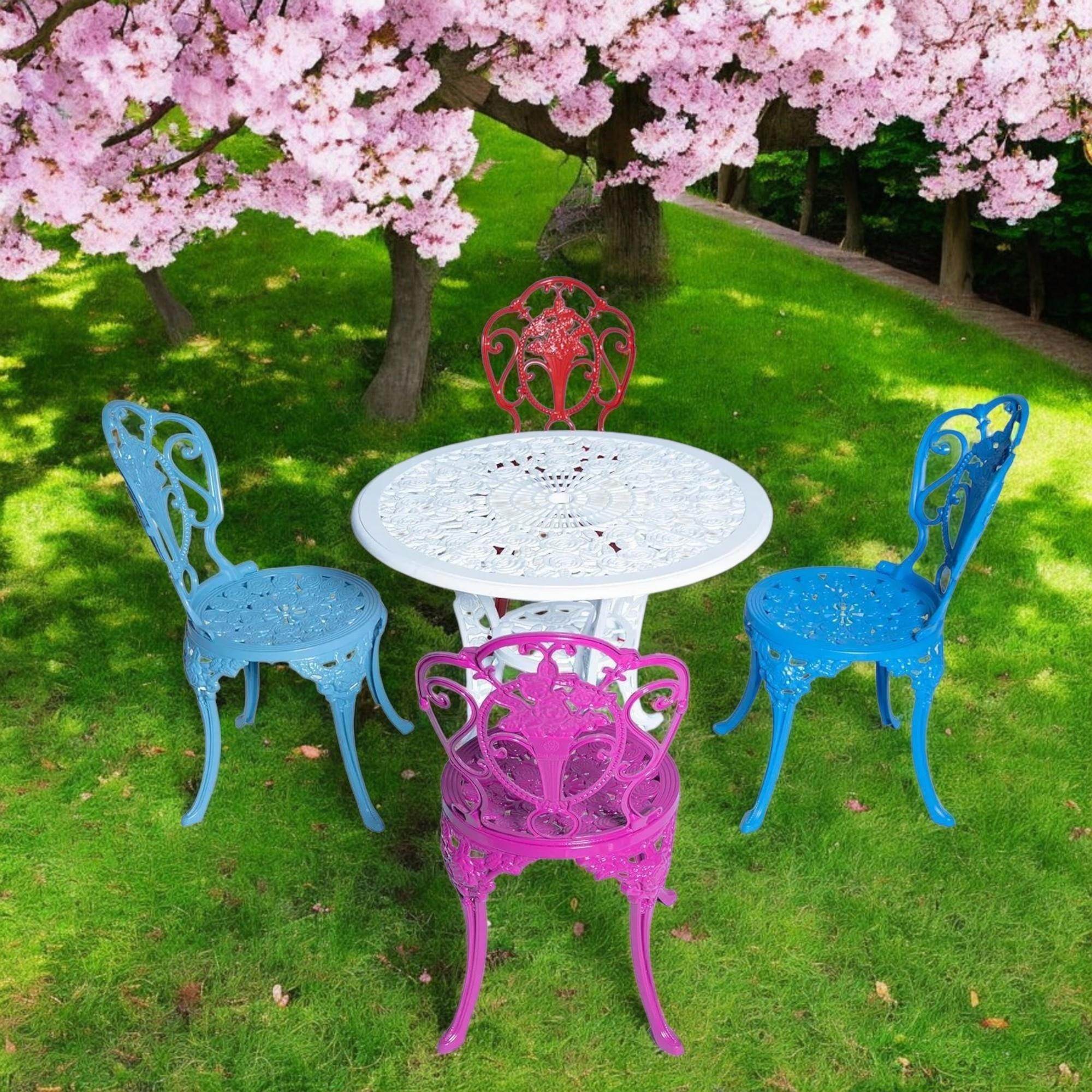 Rose Alüminyum Bahçe Mobilyası | 4 Kişilik Döküm Masa Sandalye Takımı