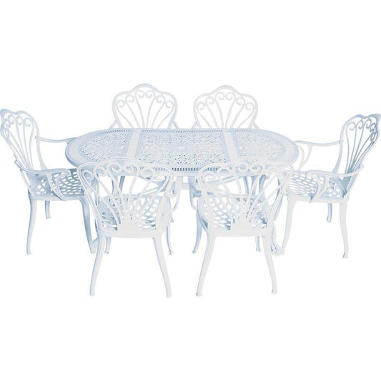 ReHome Dayanıklı Alüminyum Bahçe Masa Takımı | cg735 | 6 Kişilik Şıklık