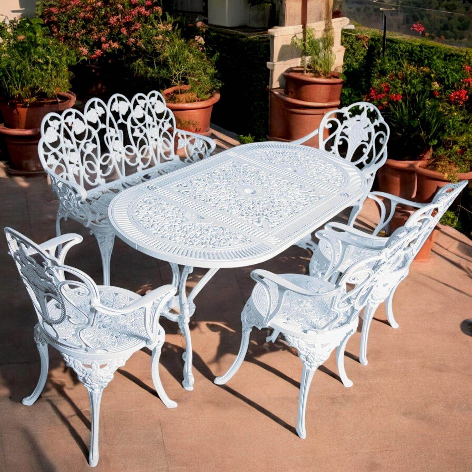 Alüminyum Masa Sandalye Takımı | CG737 | Döküm Bahçe Masa Takımı