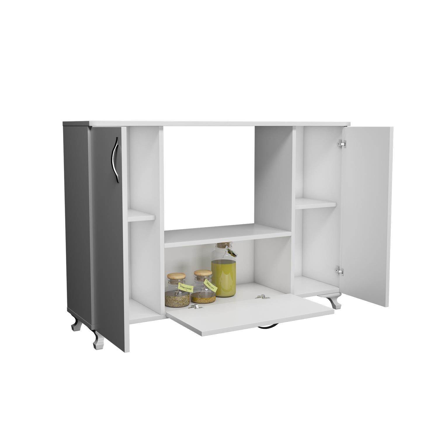 ReHome Bala Üç Kapaklı Bölmeli Çok Amaçlı Dolap