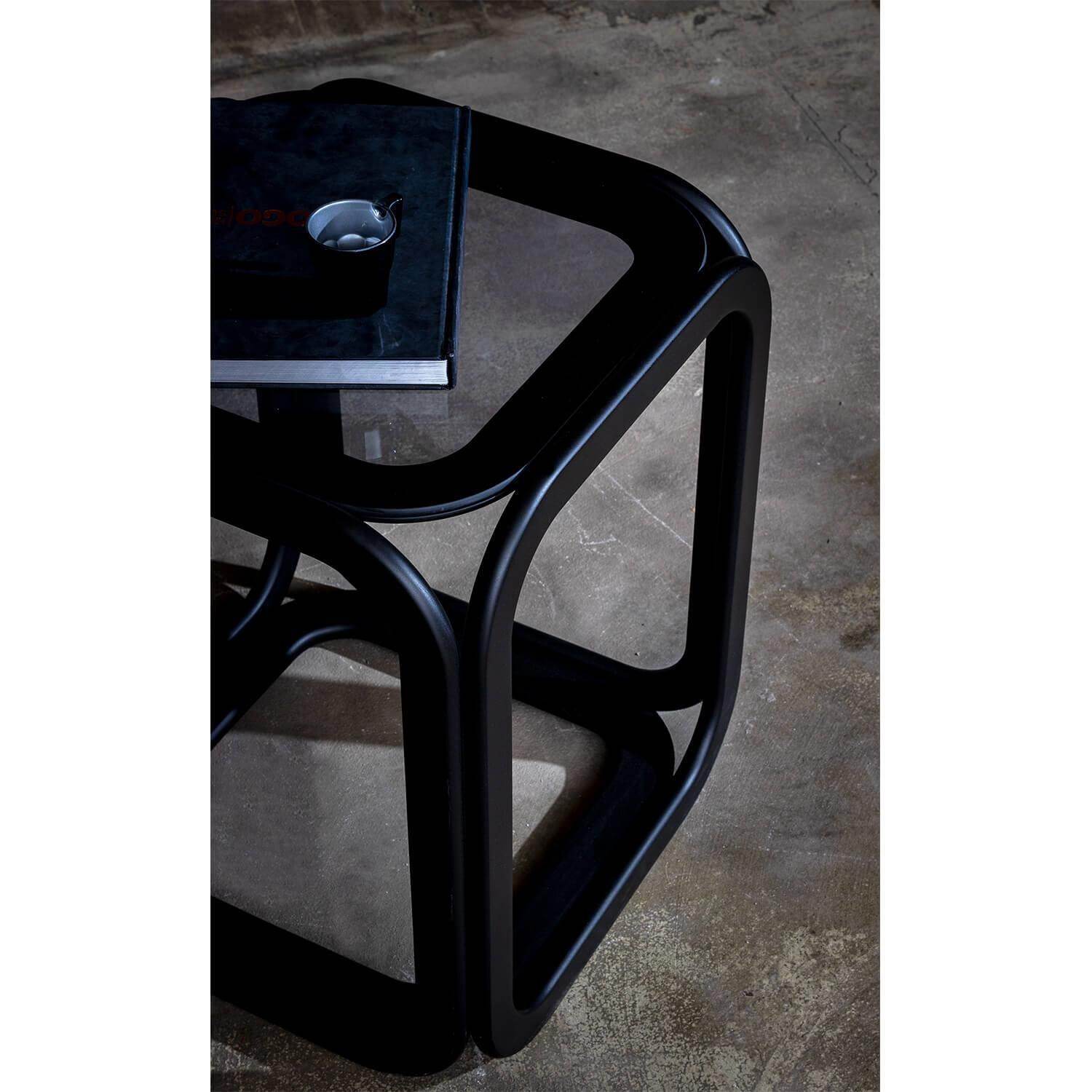 Camaro Yan Sehpa | Koltuk Sehpası | Cam | MDF