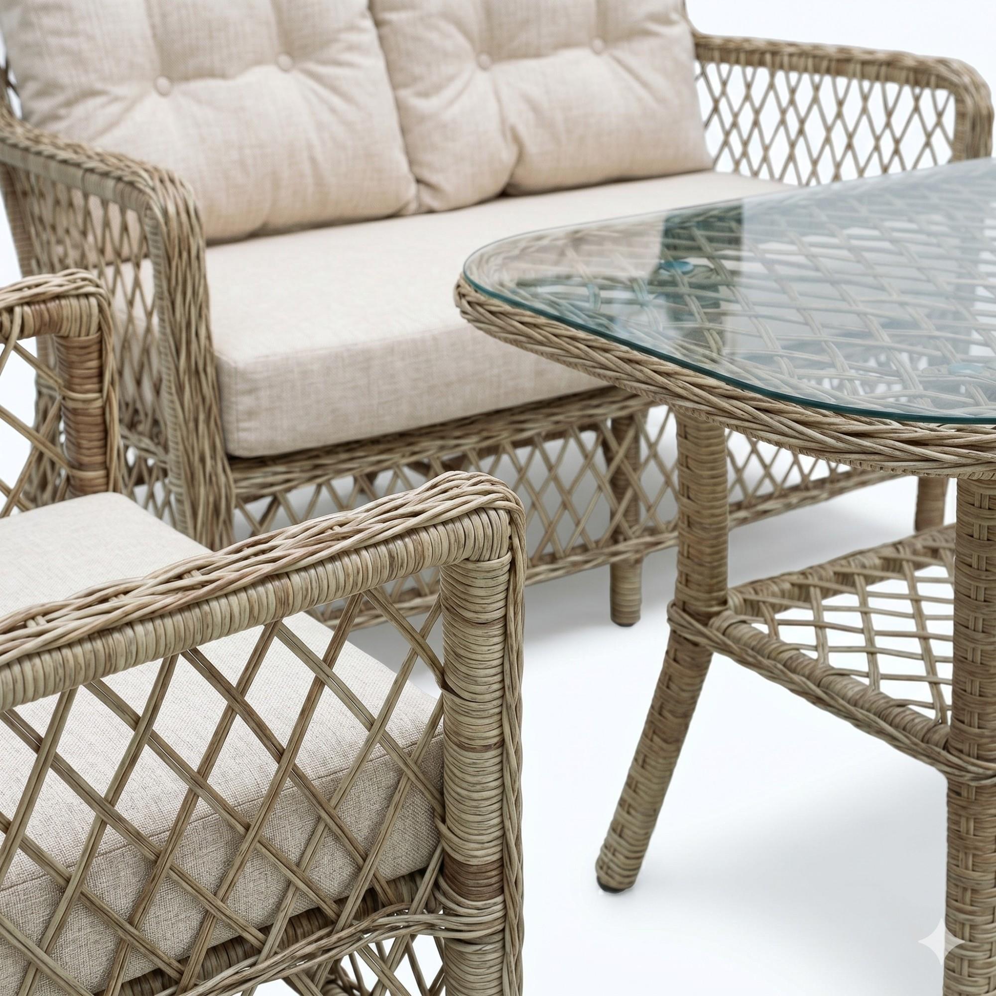 Rehome Avento Rattan Balkon Takımı 4 Kişilik