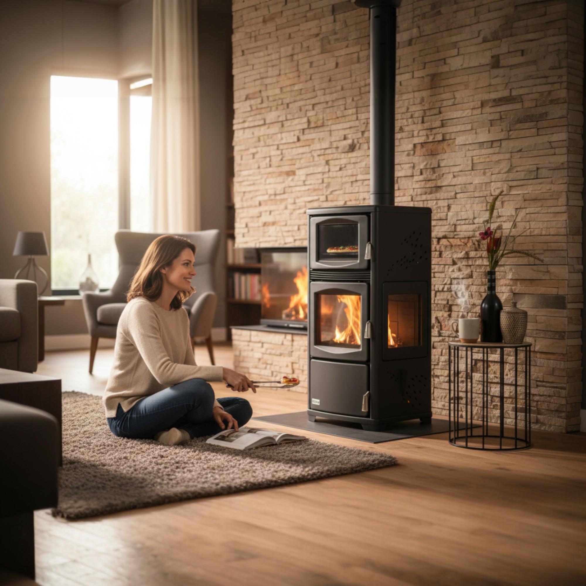 ReHome DKS-19 Katı Yakıt Sobası | Fırınlı |Şömineli Odun Sobası