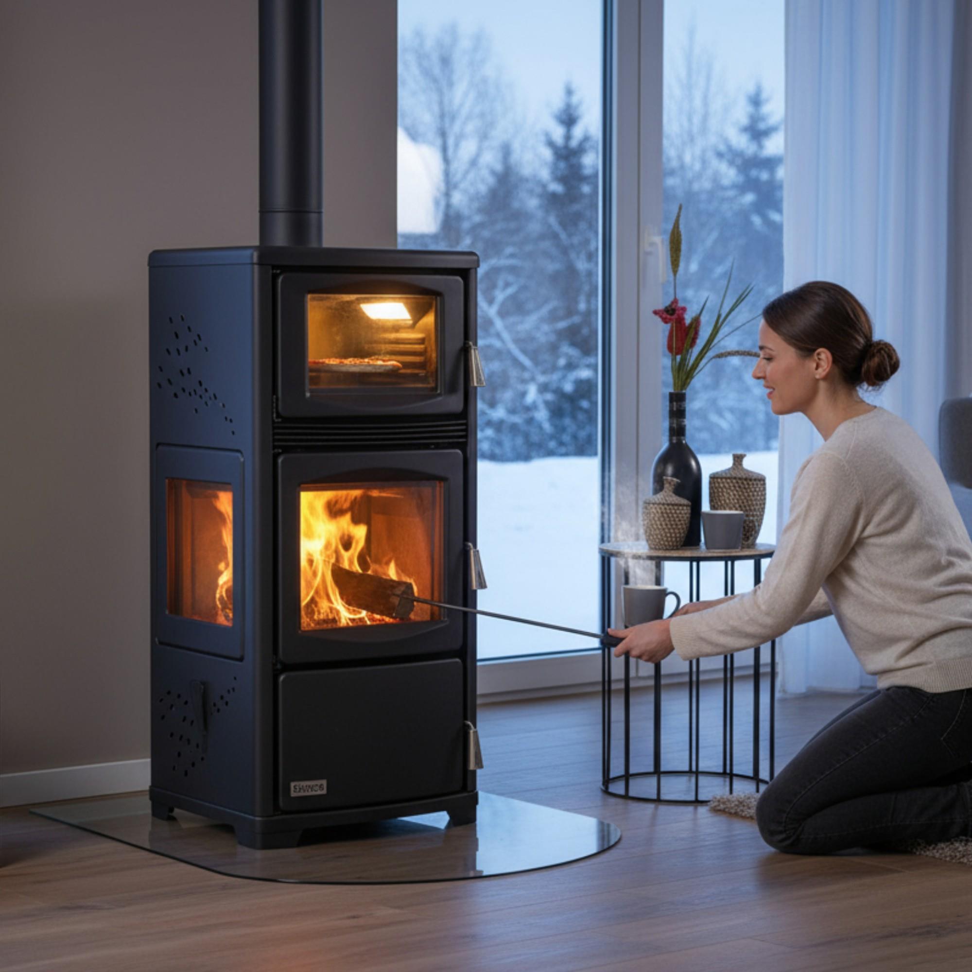 ReHome DKS-19 Katı Yakıt Sobası | Fırınlı |Şömineli Odun Sobası