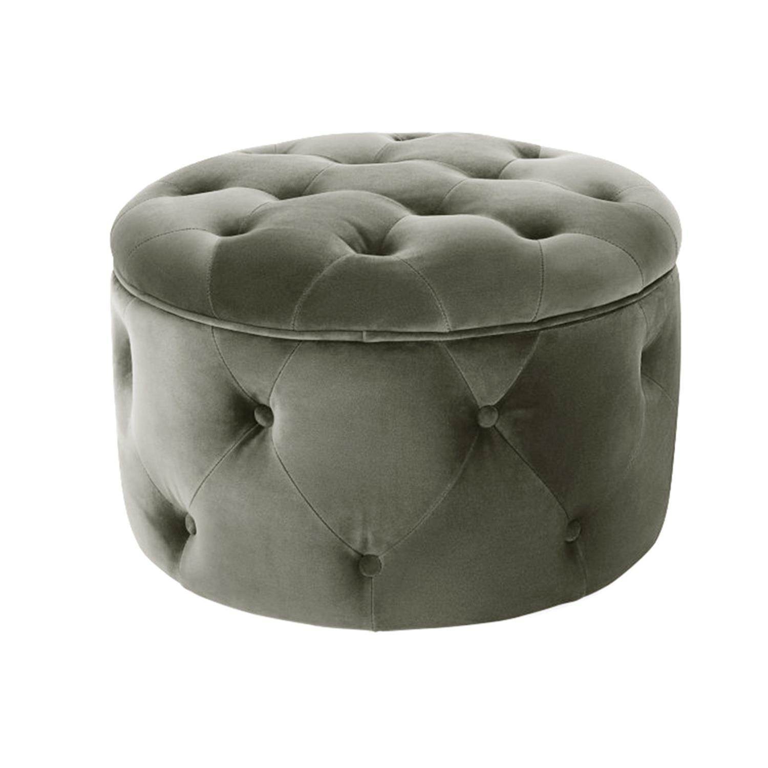 ReHome Duru Sandıklı Kadife Puf 60x60 cm | Makyaj Masası, Antre ve Oturma Odası Puf Koltuğu