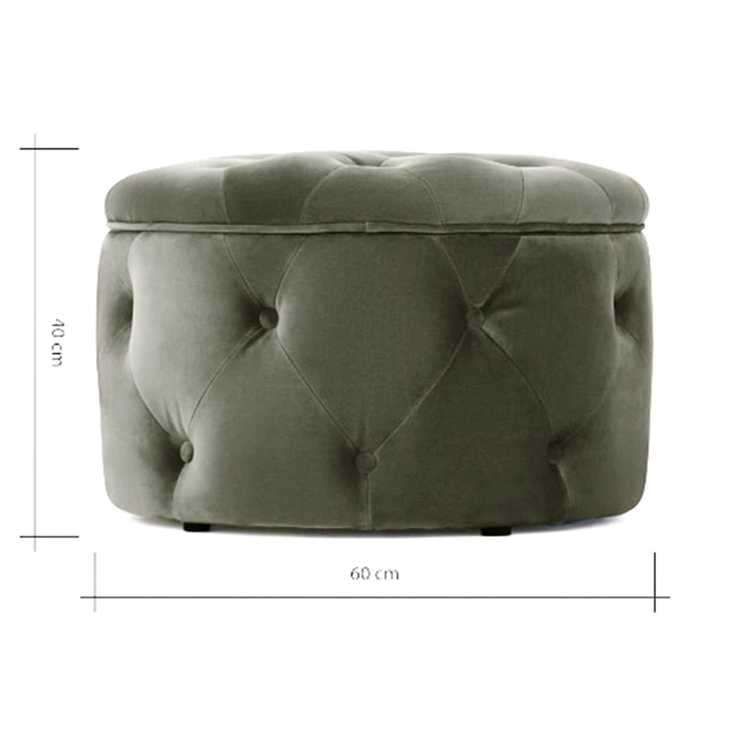 ReHome Duru Sandıklı Kadife Puf 60x60 cm | Makyaj Masası, Antre ve Oturma Odası Puf Koltuğu