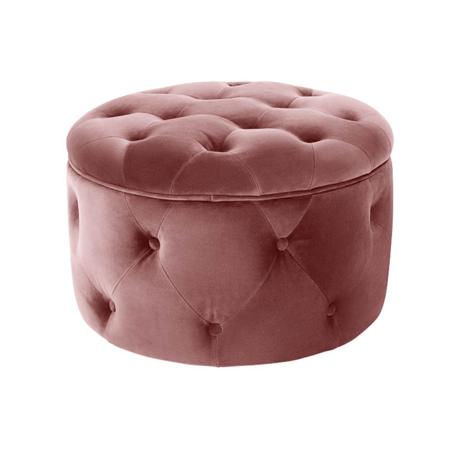 ReHome Duru Sandıklı Kadife Puf 60x60 cm | Makyaj Masası, Antre ve Oturma Odası Puf Koltuğu