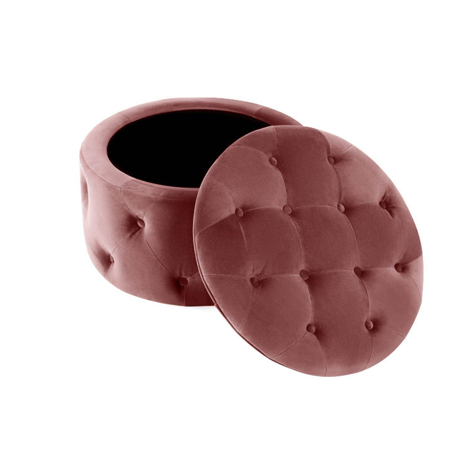 ReHome Duru Sandıklı Kadife Puf 60x60 cm | Makyaj Masası, Antre ve Oturma Odası Puf Koltuğu